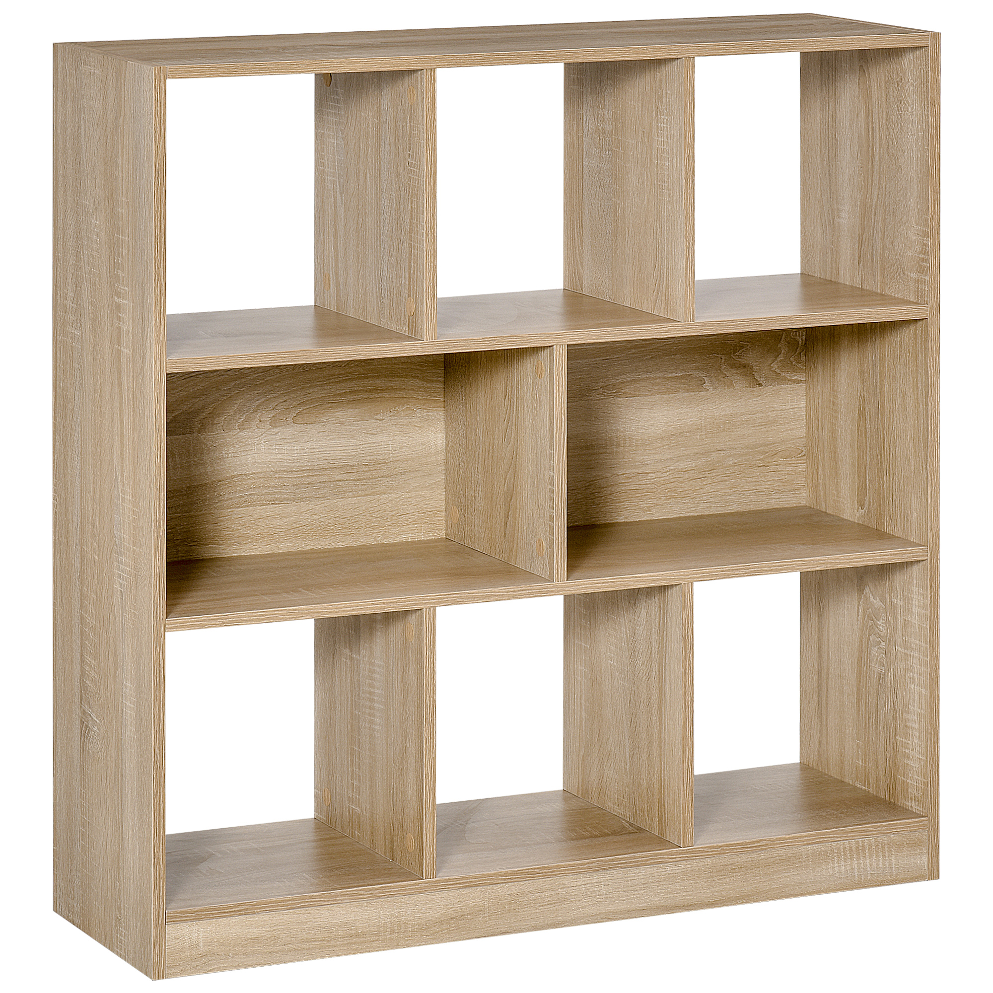 HOMCOM Bücherregal Natur 3-stöckig Aufbewahrungsregal für Büro und Wohnzimmer 97,5x30x100cm, stilvolles Display Regal   Aosom.de