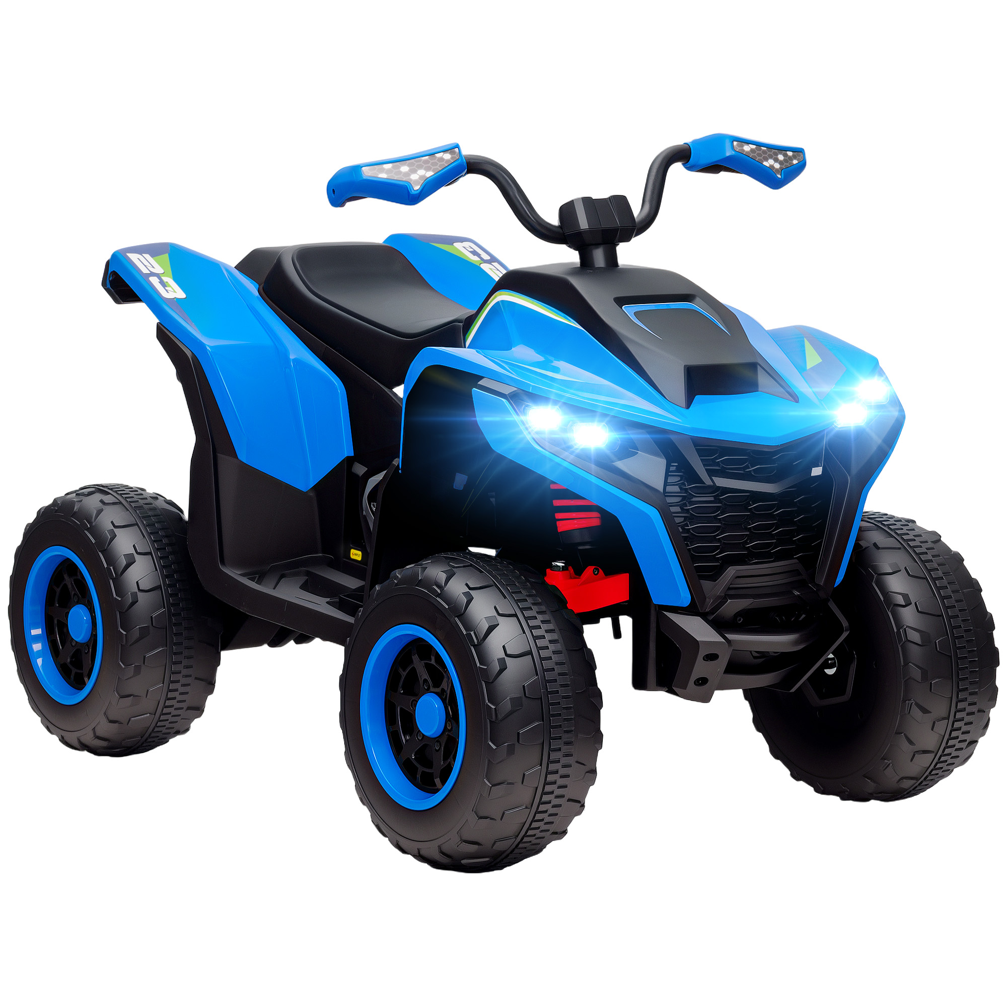 AIYAPLAY Elektro Quad für Kinder 12V Elektro Kinderquad mit 2 Motor, 3-6km/h Kinder Quad mit Federung, LED-Leuchte, Kinderauto mit USB, Musik für 3-8 Jahre Kinder, Blau   Aosom