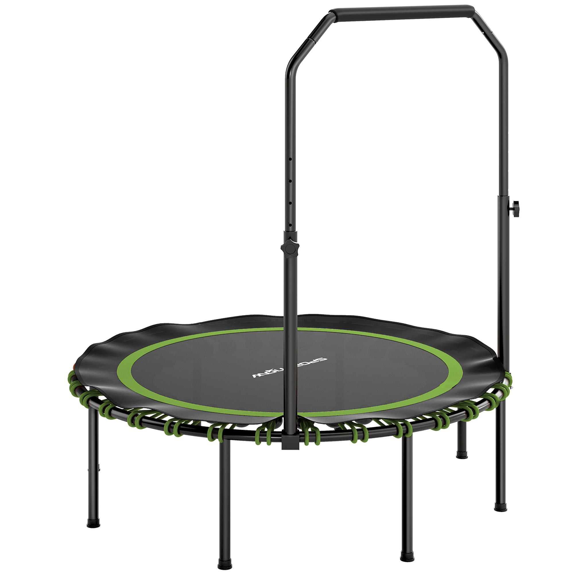SPORTNOW Fitness Trampolin klappbar Ø114 cm Mini Trampoline mit 5 verstellbaren Handgriffstufen, leise Gummiseil, Trampolin für Erwachsene Trampoline für Indoor Outdoor Jumping   Aosom