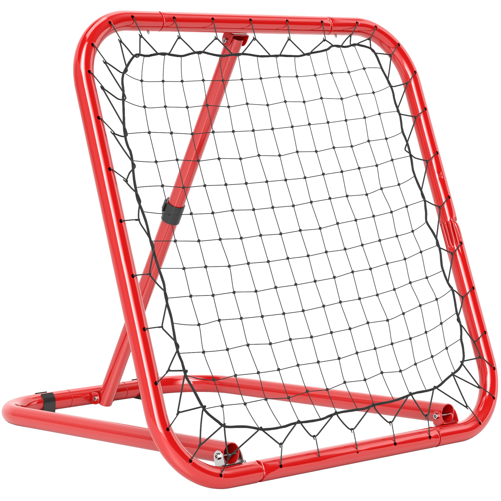 HOMCOM Rebounder für Fußball, klappbar Fußball Rebounder 63 x 63 cm Verstellbar Fußballtor Kicker für Baseball Basketball, Metall, Rot   Aosom