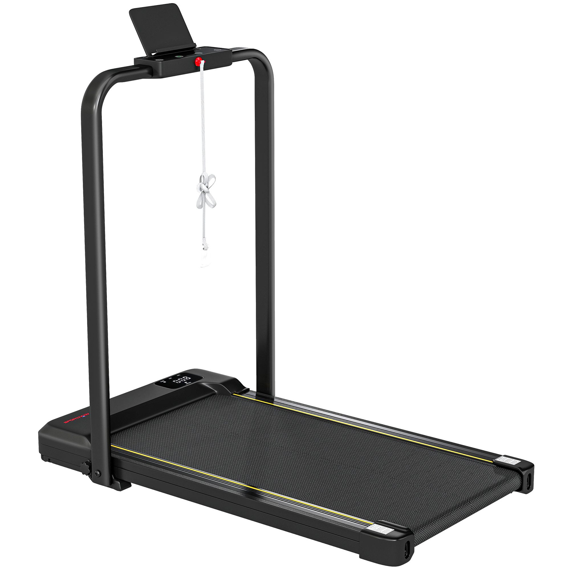 SPORTNOW Klappbares Laufband 7% Neigung, Elektrisches Gehband für Zuhause 2-in-1 Unter dem Schreibtisch mit 2,0 PS, 6 km/h, LED-Display, Fernbedienung, für Fitnessstudio und Büro   Aosom