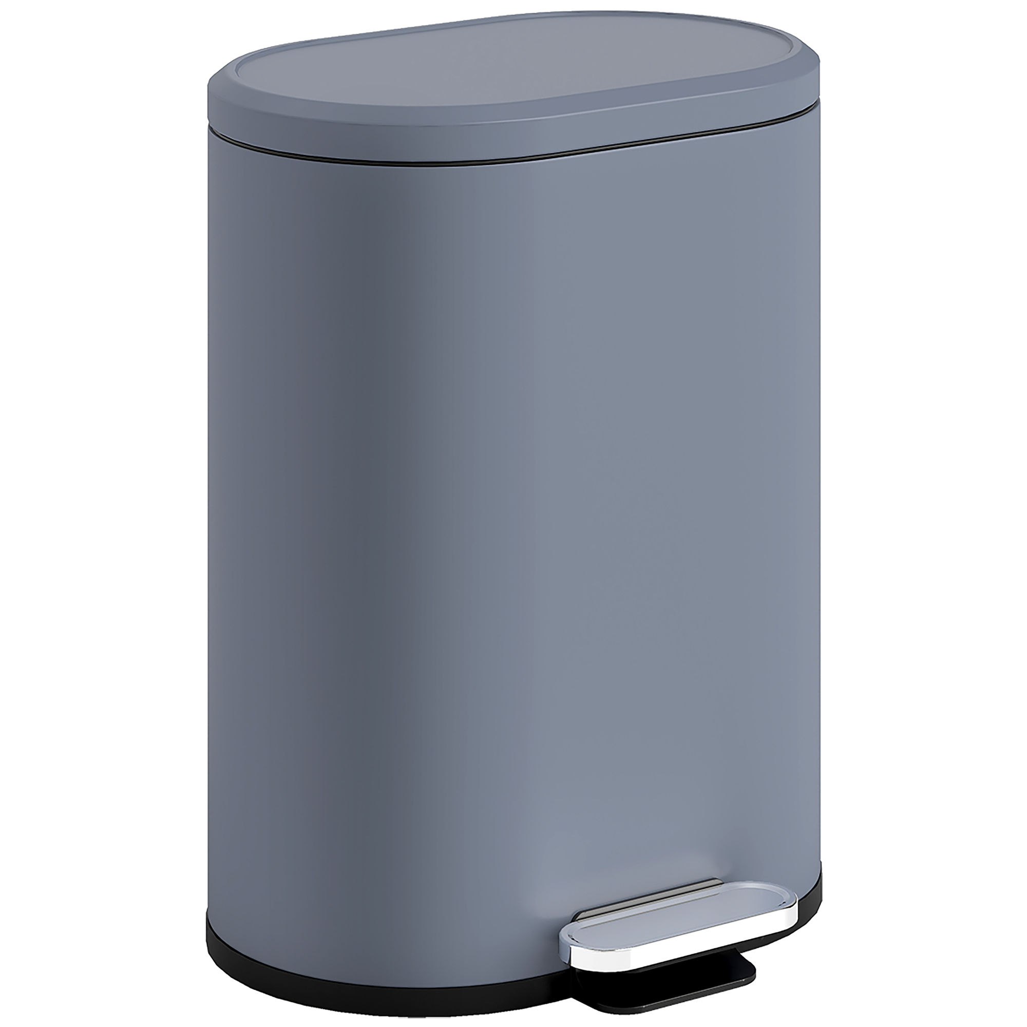 HOMCOM Küchenmülleimer 6L kompakt, Metallpedaleimer mit herausnehmbarem Innenbehälter, sanfter Deckel, Anti-Fingerabdruck, für Schlafzimmer, Badezimmer, Büro, Grau   Aosom