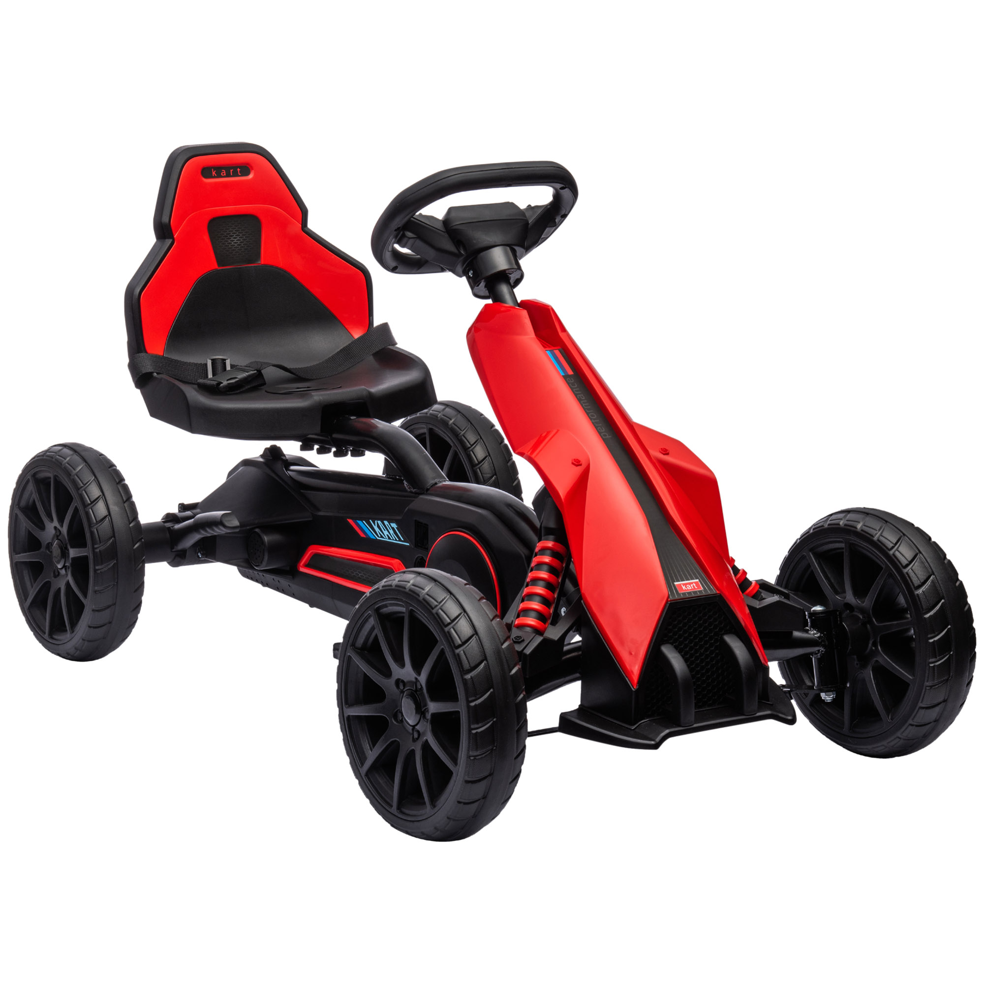 HOMCOM Gokart Kinderfahrzeug Tretauto mit verstellbarem Sitz und Handbremse für Kinder 3-8 Jahre, Kettcar für Outdoor Spaß   Aosom.de