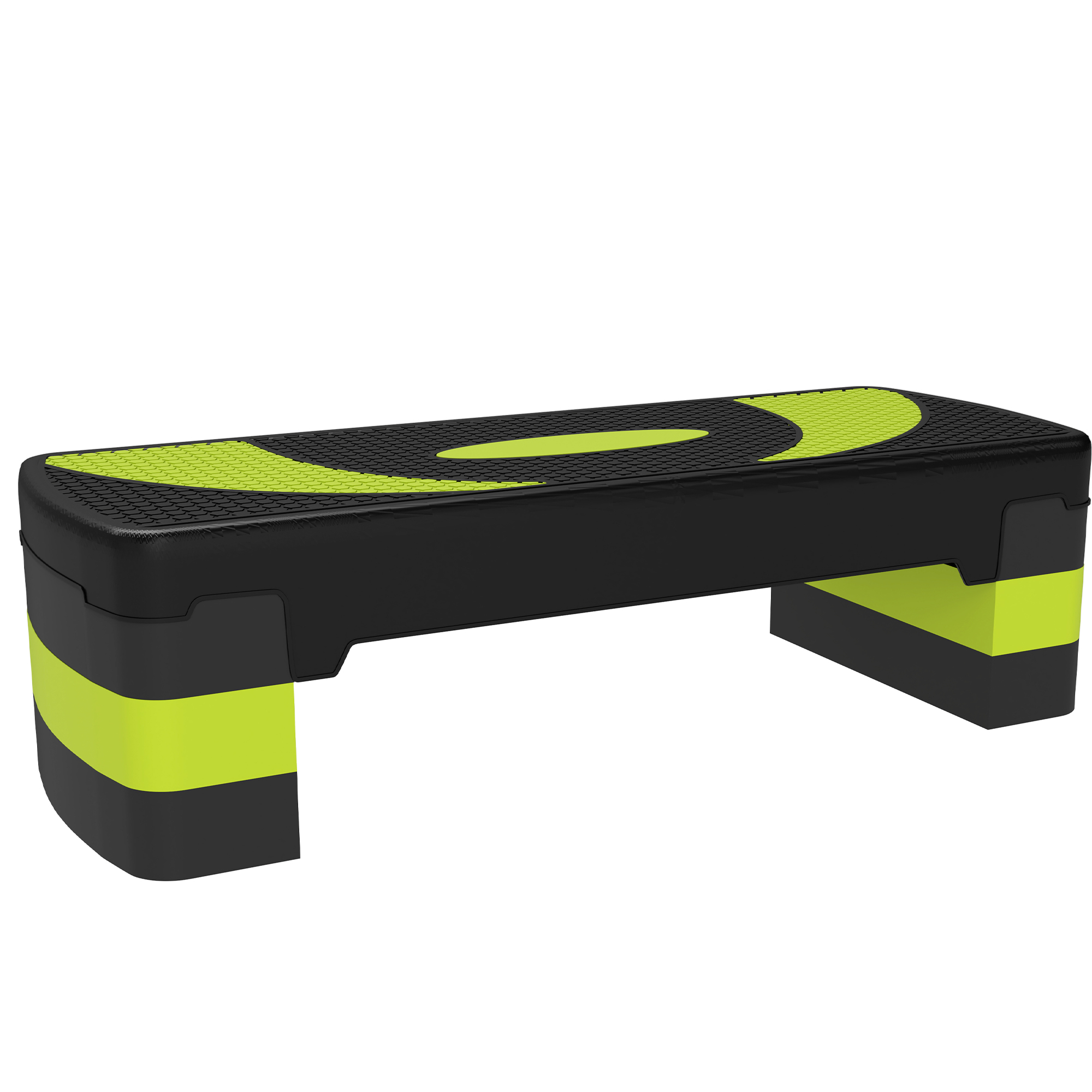 HOMCOM Steppbrett Aerobic-Stepper höhenverstellbar mit 3 Stufen (10/15/20 cm) Fitness Heimtrainer für Indoor Outdoor Belastbarkeit bis 150 kg Grün Aosom