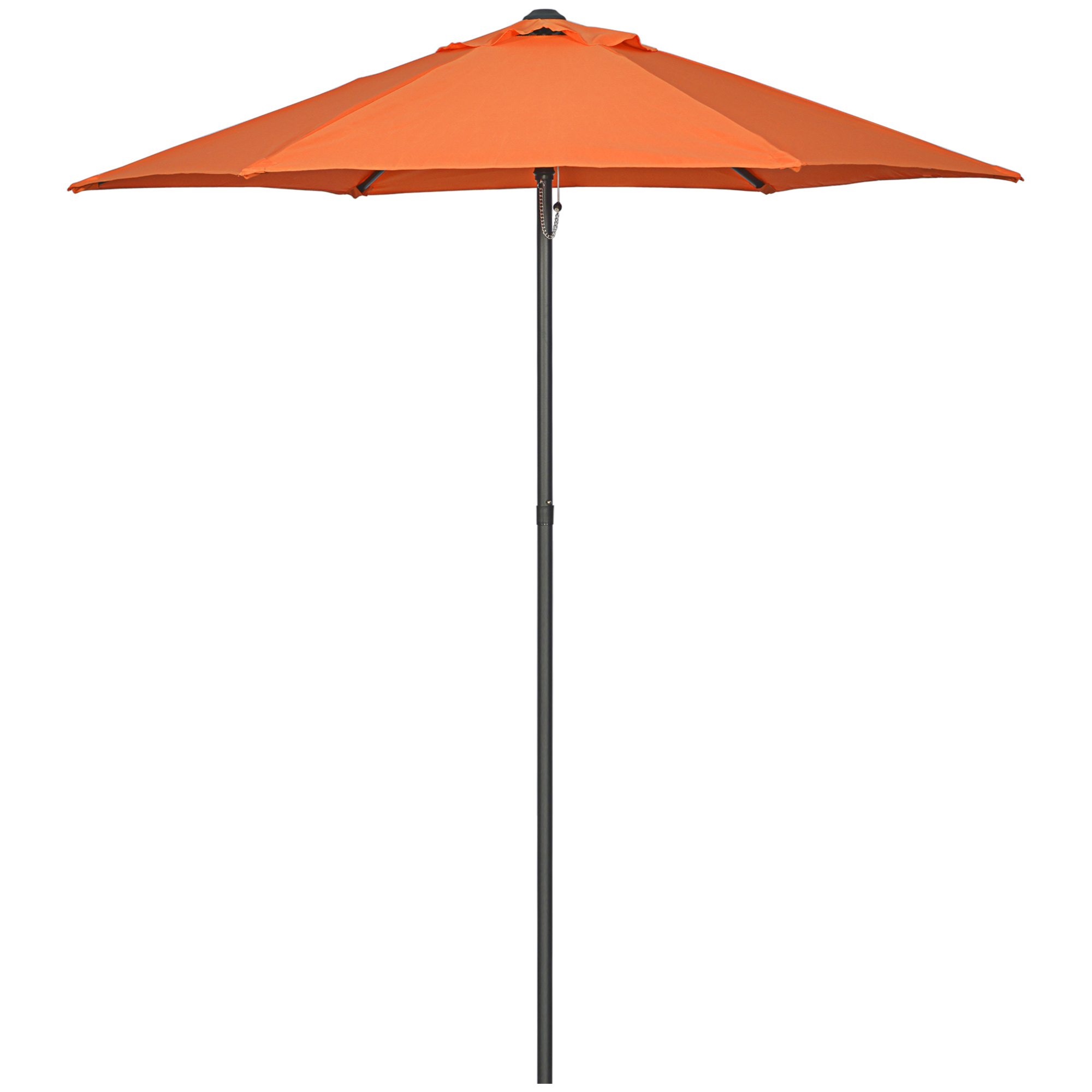Outsunny Sonnenschirm Ø196 cm, Drehbar Sonnenschirm mit Knickfunktion, sechseckig Balkonschirm Strandschirm windfest stabil Marktschirm Kurbelschirm Sonnenschutz für Strand Balkon Garten, Orange   Aosom