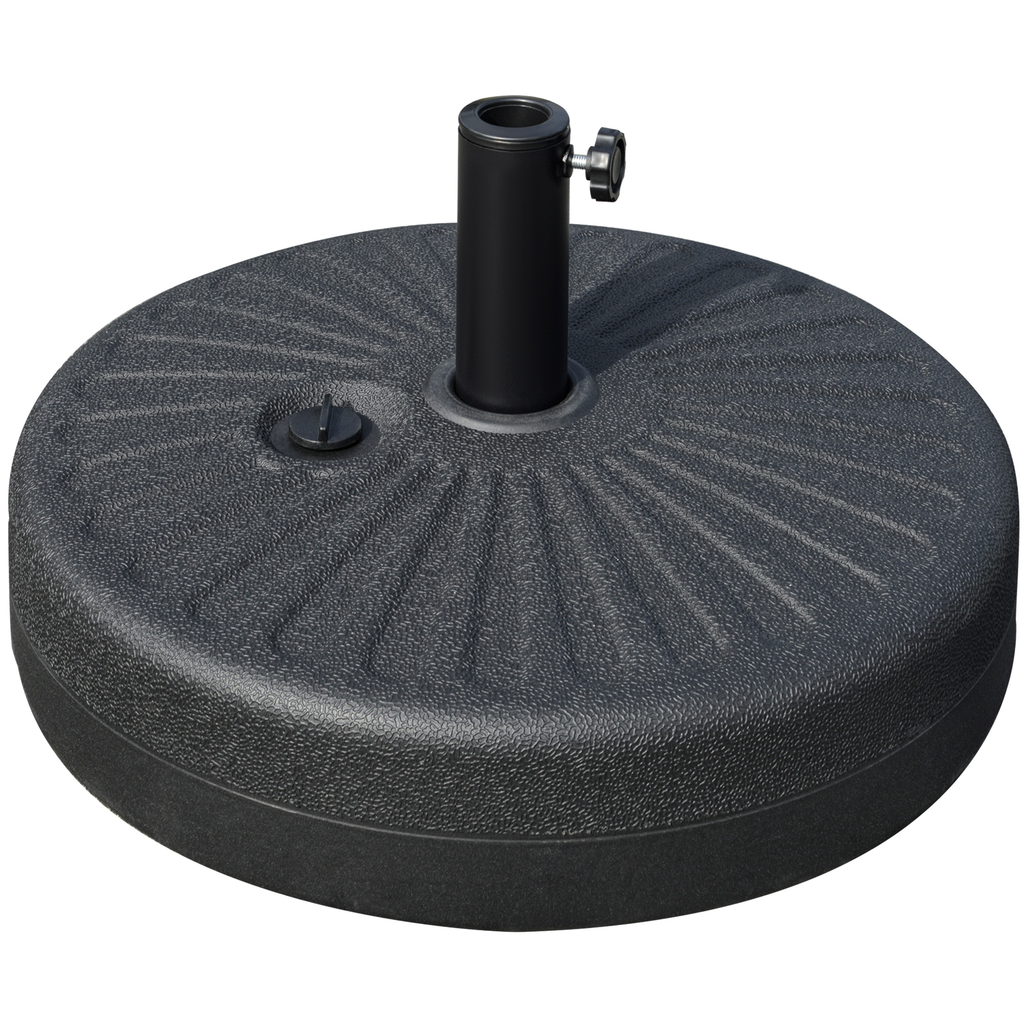 Outsunny Sonnenschirmständer 22 kg für Ø38/48 mm Sonnenschirm, Zement schwarz, stabil & wetterfest, Ø51 x 12H cm   Aosom.de