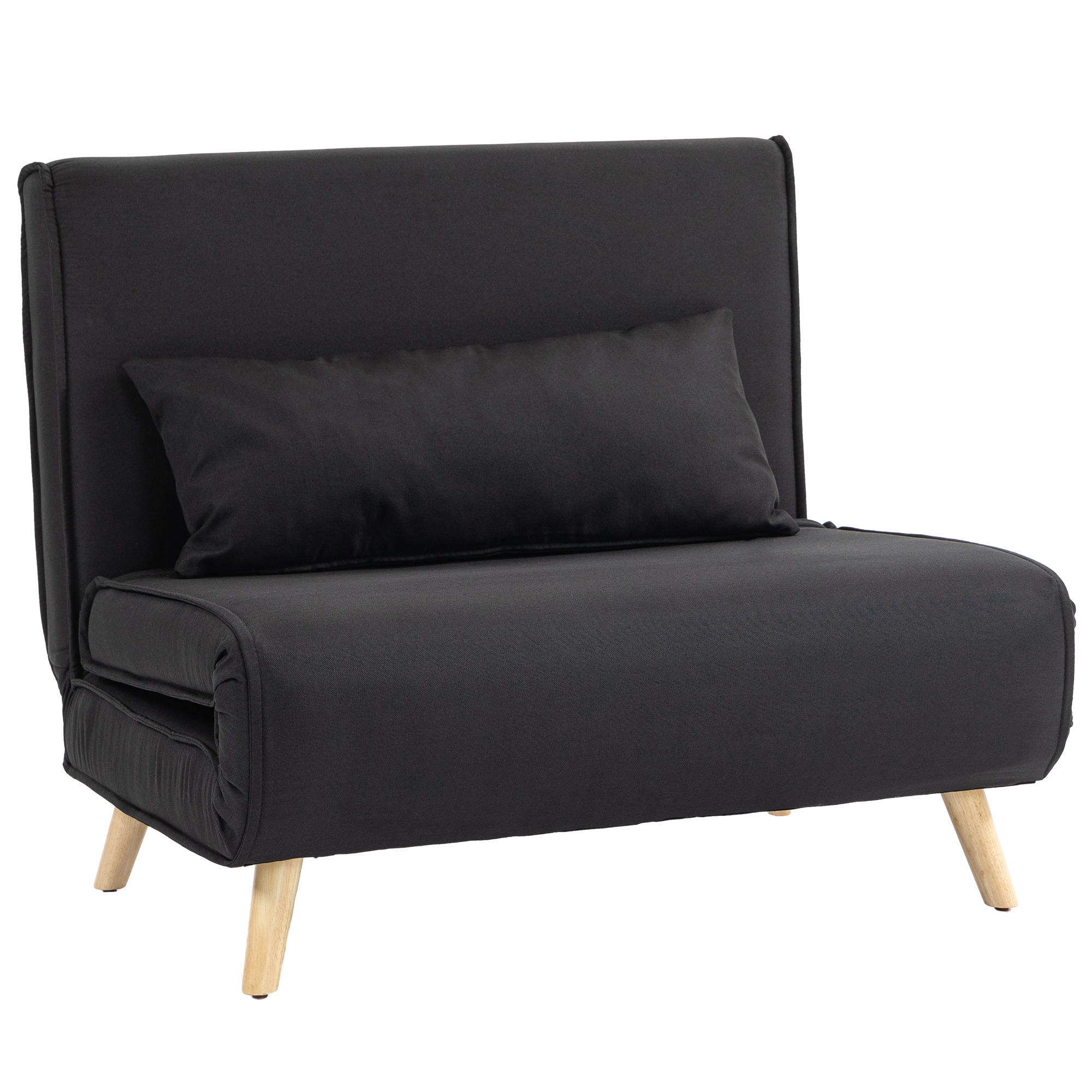 HOMCOM 2-in-1 Schlafsessel bis 350 kg, Schlafsofa mit Bettfunktion, verstellbare Rückenlehne, Zierkissen, Leinenoptik für Wohnzimmer & Gästezimmer Aosom.de
