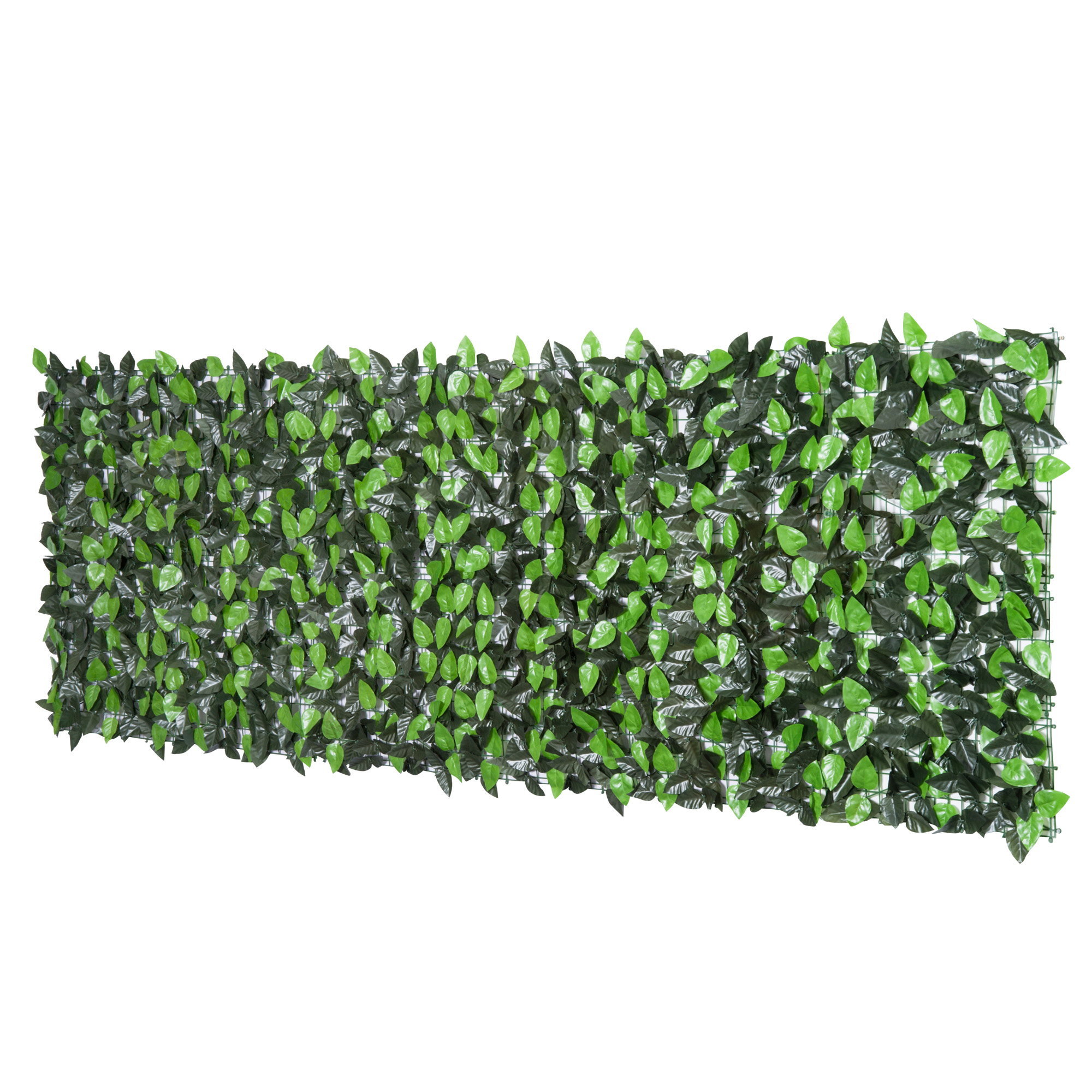 Outsunny Pflanzenwand künstlich 1 Stück 300 cm× 100 cm, Realistisches Aussehen, Balkon Sichtschutz, Outdoordekoration, Dunkelgrün   Aosom