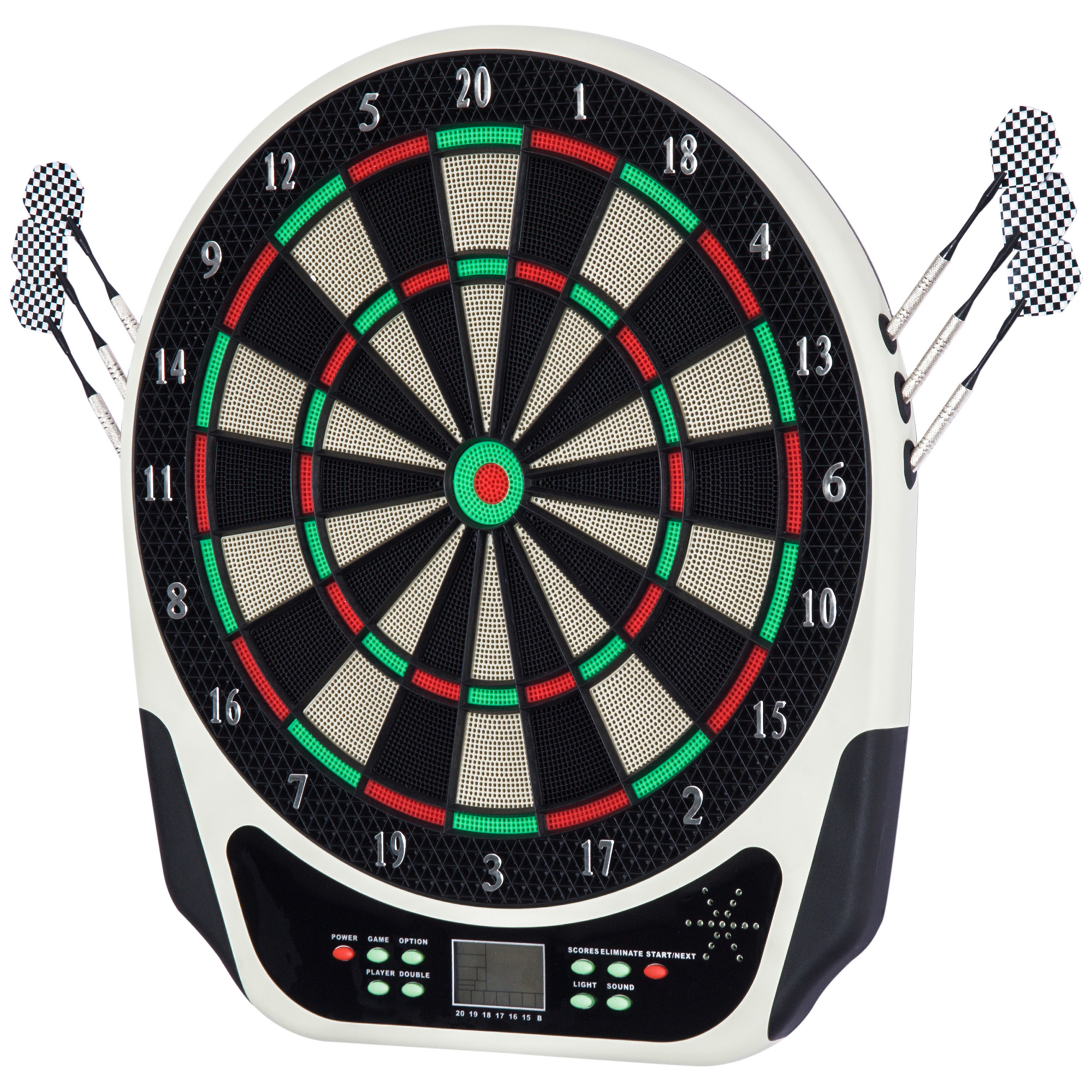 HOMCOM Elektronische Dartscheibe, Dartboard mit LCD-Display, 6 Darts, 24 Dartköpfe, 18 Spiele, 159 Trefferoptionen, für 8 Spieler   Aosom