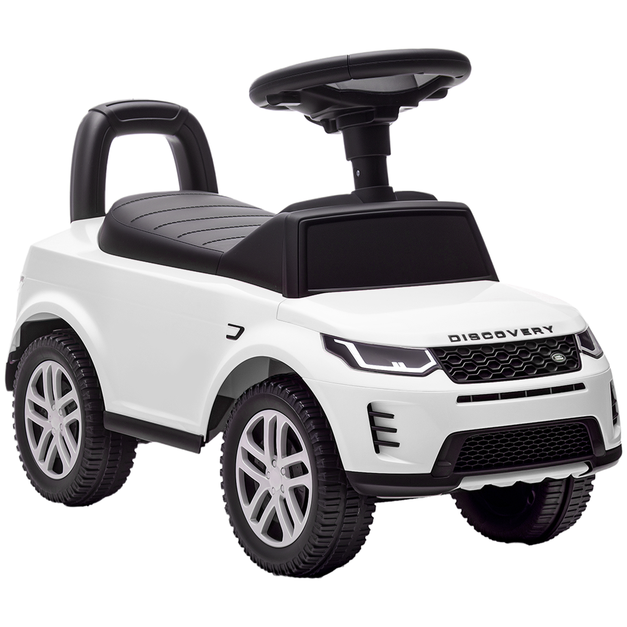 AIYAPLAY Land Rover Discovery Lauflernwagen (offizielle Lizenz), 18–36 Monate, Stauraum, Hupe & Motorsounds, 65,5×28×42 cm, Weiß Aosom