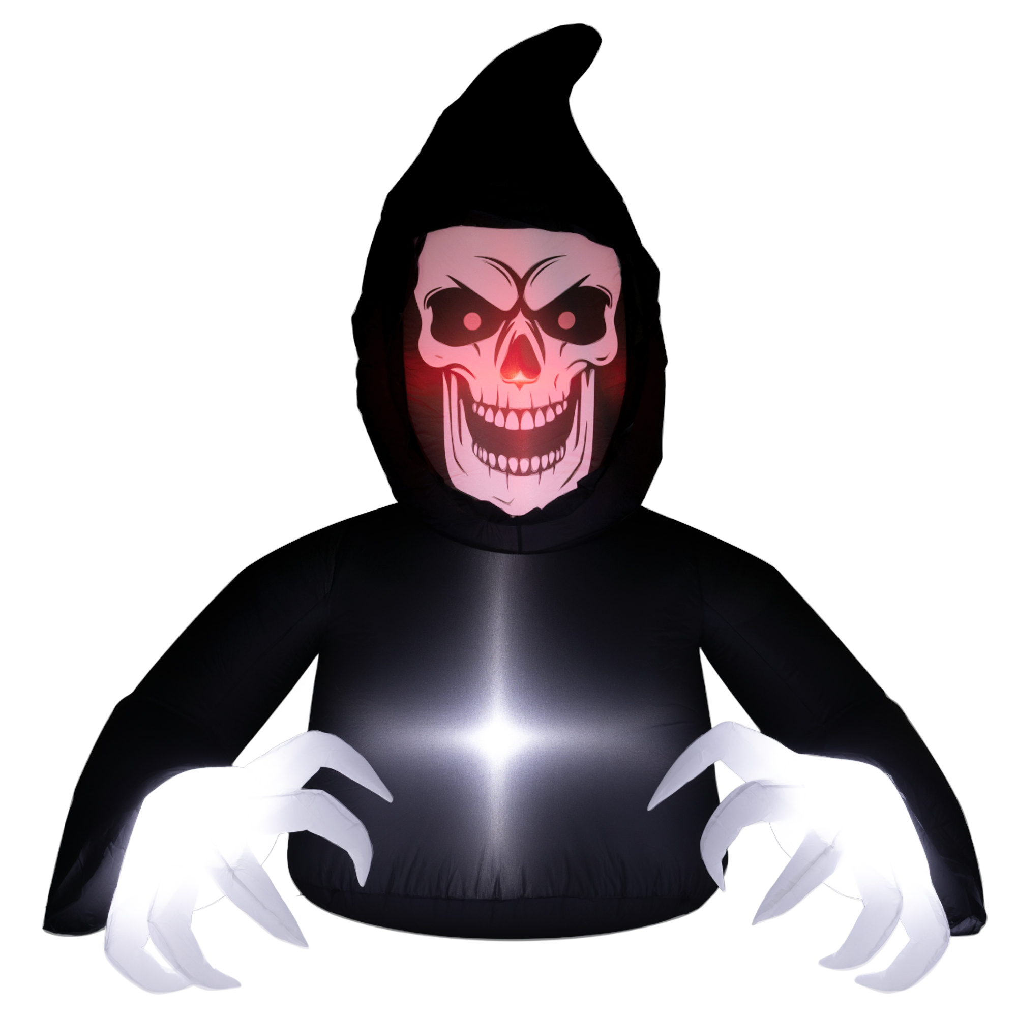 Outsunny Aufblasbarer Sensenmann, Halloween-Dekoration mit LED-Lichtern, mitgelieferten Gebläse, 1,9 x 1,15 x 1,8 m, für Halloween, Outdoor, Hof, Dekoration, Garten, Rasen   Aosom