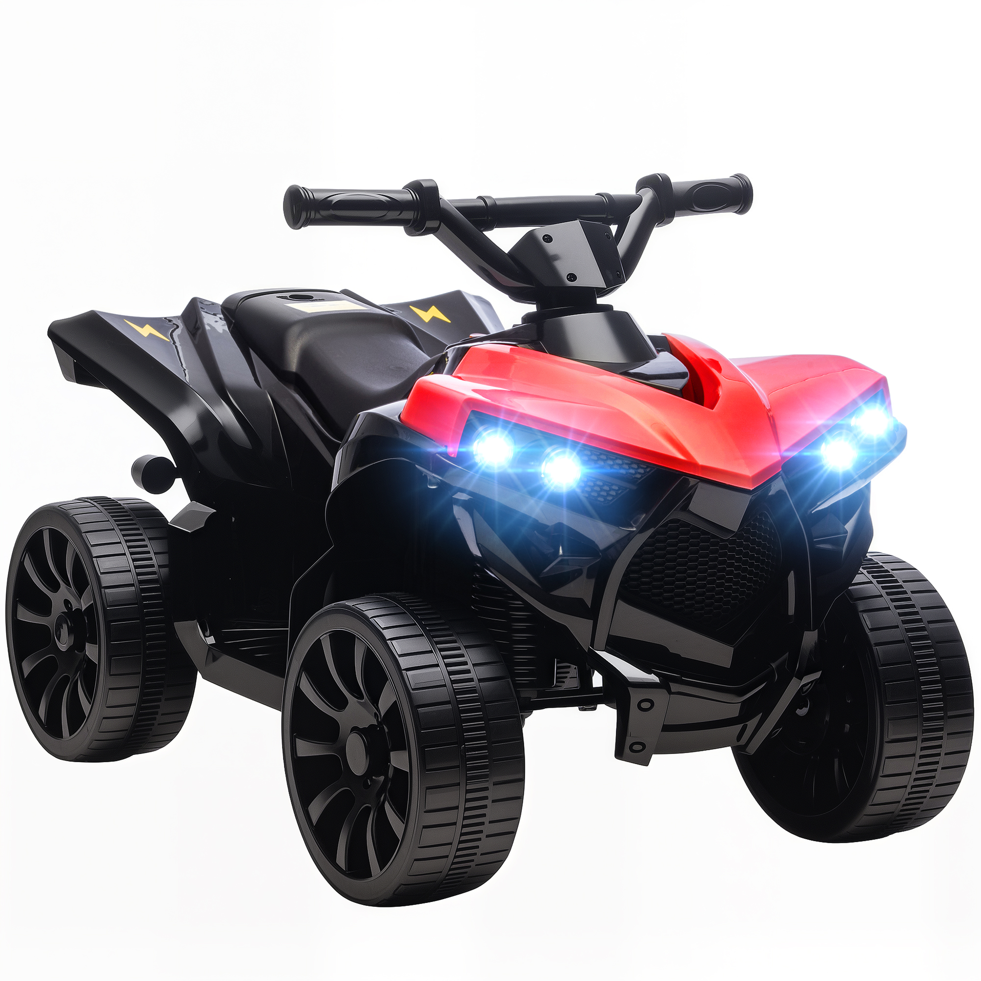AIYAPLAY Kinder Quad Elektro 6V Kinderquad mit Vorwärts-, Rückwärtsfunktion, Musik, LED-Scheinwerfer, Kinderfahrzeug Elektro-Quad für Kinder von 3-8 Jahren Rot   Aosom