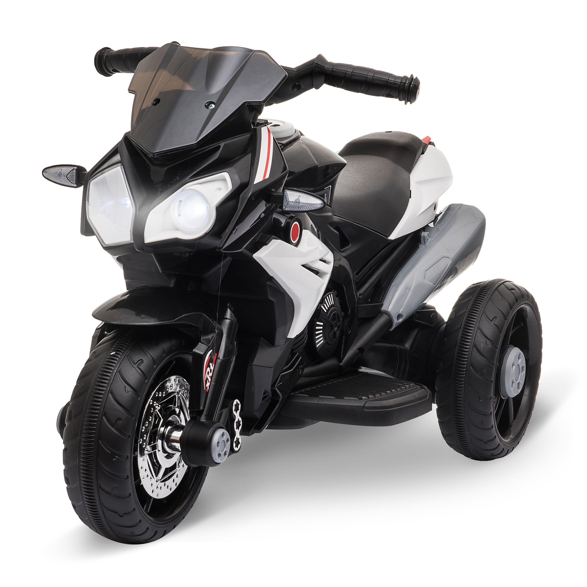 HOMCOM Elektro Kindermotorrad Elektromotorrad mit Musik, Scheinwerfer, Kinder Elektro Motorrad für Kinder von 3-5 Jahren Schwarz+Weiß Aosom