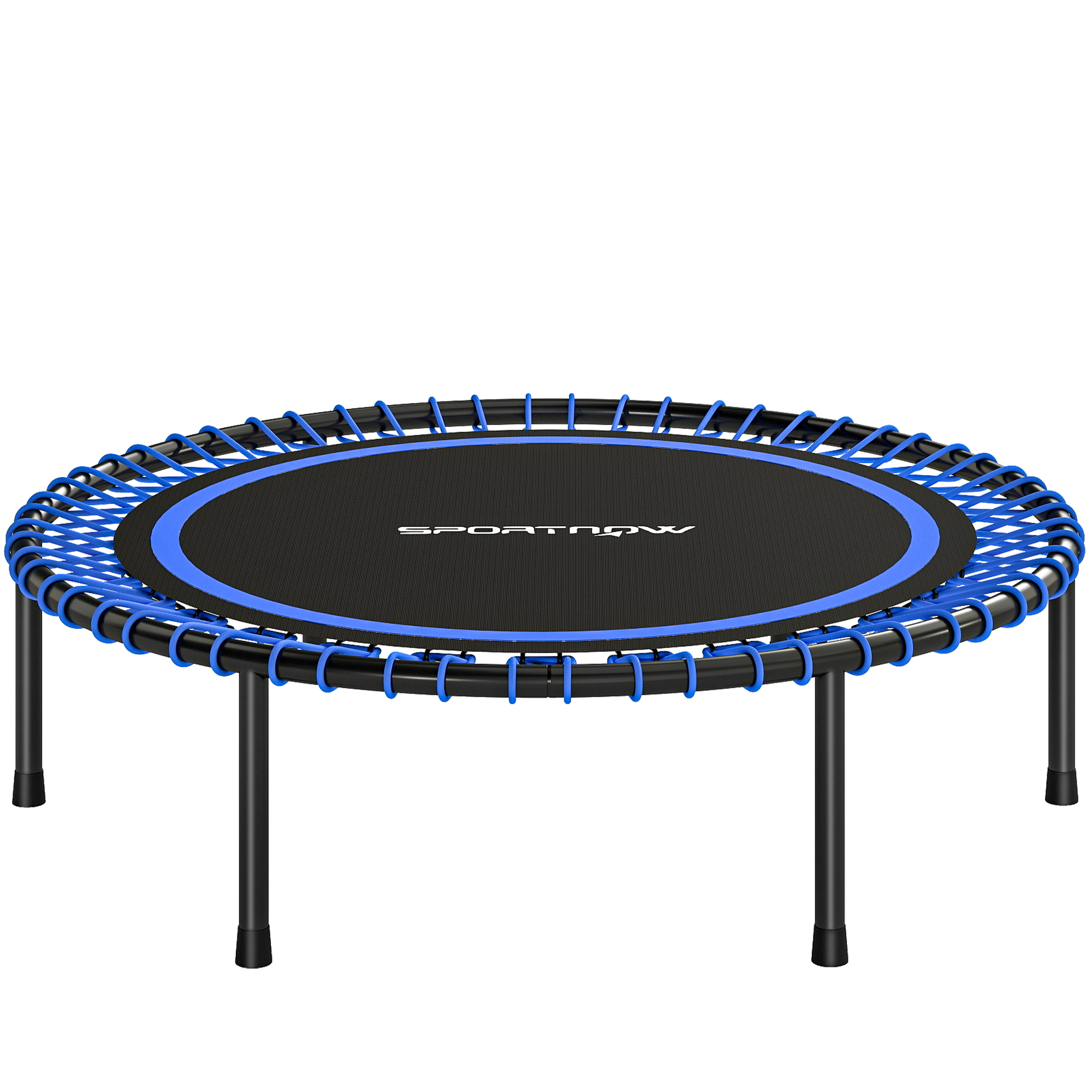 SPORTNOW Fitness-Trampolin für Erwachsene Ø114 cm, Trampolin mit verstärktem Stahlrahmen, für Bein- und Ganzkörpertraining zu Hause, Büro, Fitnessstudio, Blau und Schwarz   Aosom