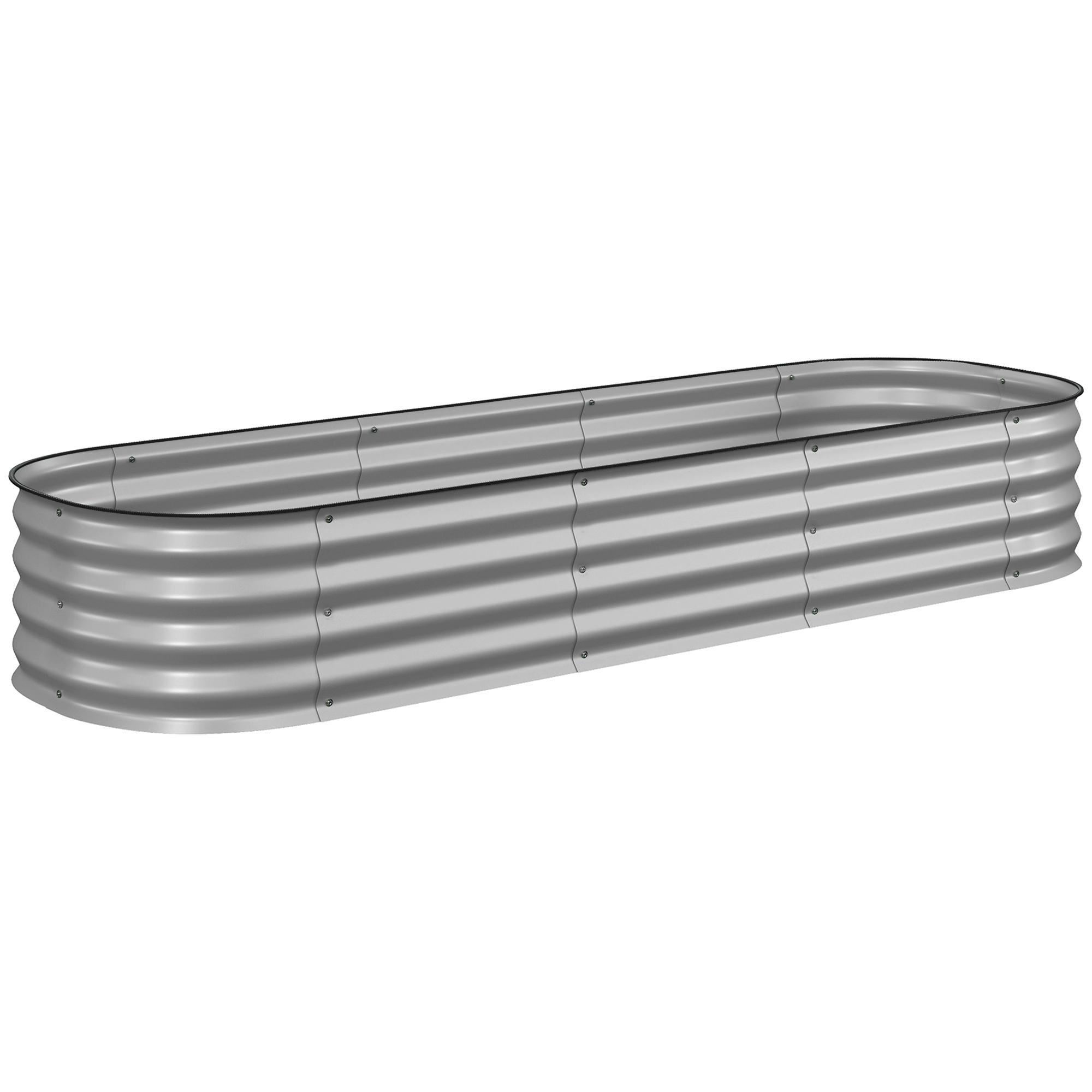 Outsunny Hochbeet Metall Pflanzkasten 195x62x30cm DIY Blumenkasten mit offenem Boden für Garten Balkon Silber   Aosom.de