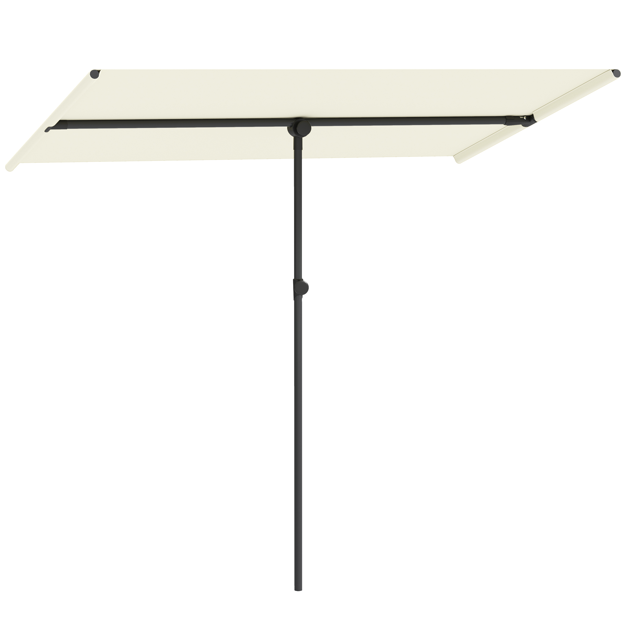 Outsunny Sonnenschirm 180 Grad drehbar Höhenverstellbar Gartenschirm mit Aluminium-Mast Marktschirm Sonnenschutz Schirm Ampelschirm Parasol Balkonschirm Sonnenschirm für Balkon 150x205cm Beige   Aosom