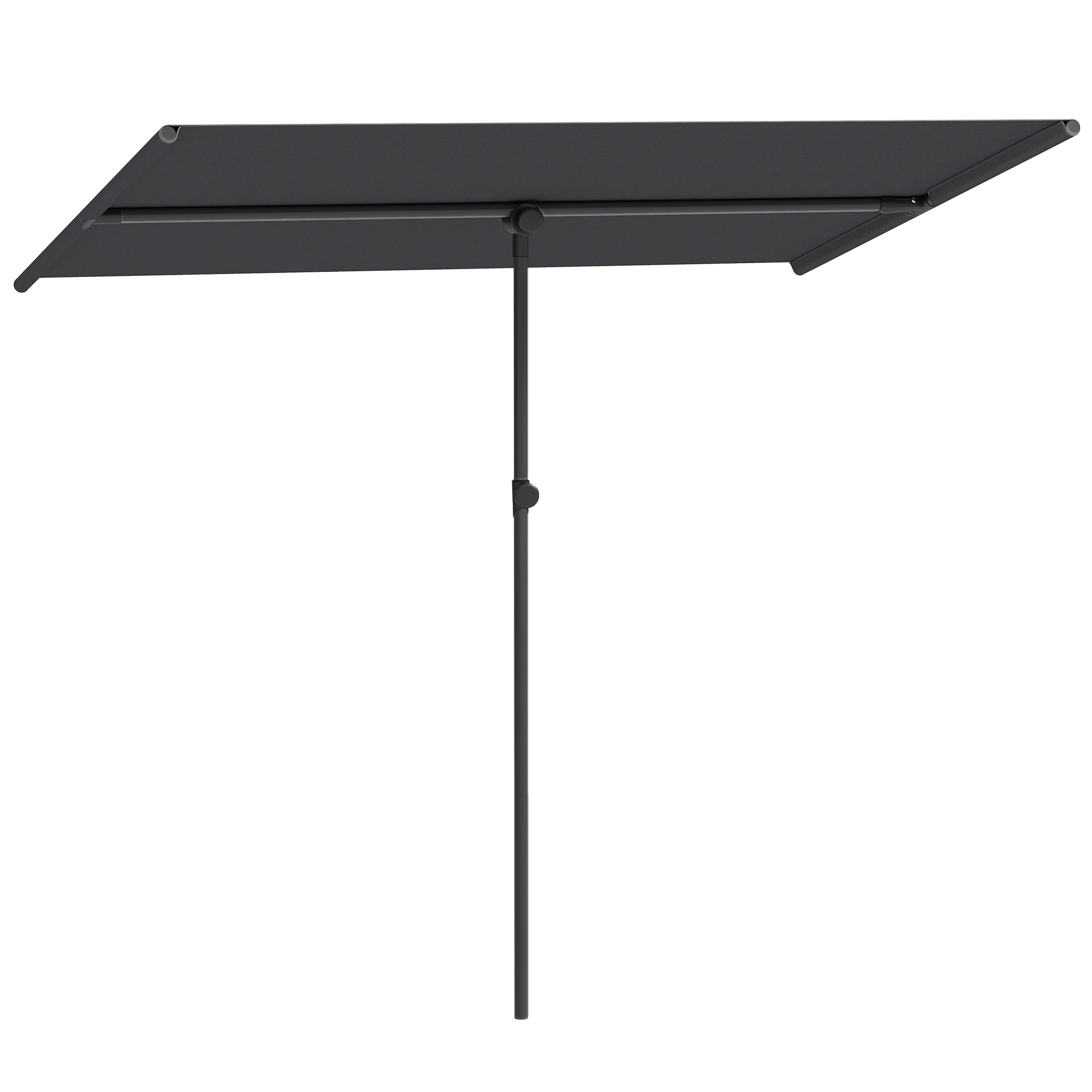 Outsunny Sonnenschirm 180 Grad drehbar Höhenverstellbar Gartenschirm mit Aluminium-Mast Marktschirm Sonnenschutz Schirm Ampelschirm Parasol Balkonschirm Sonnenschirm für Balkon 150x205cm Dunkelgrau   Aosom