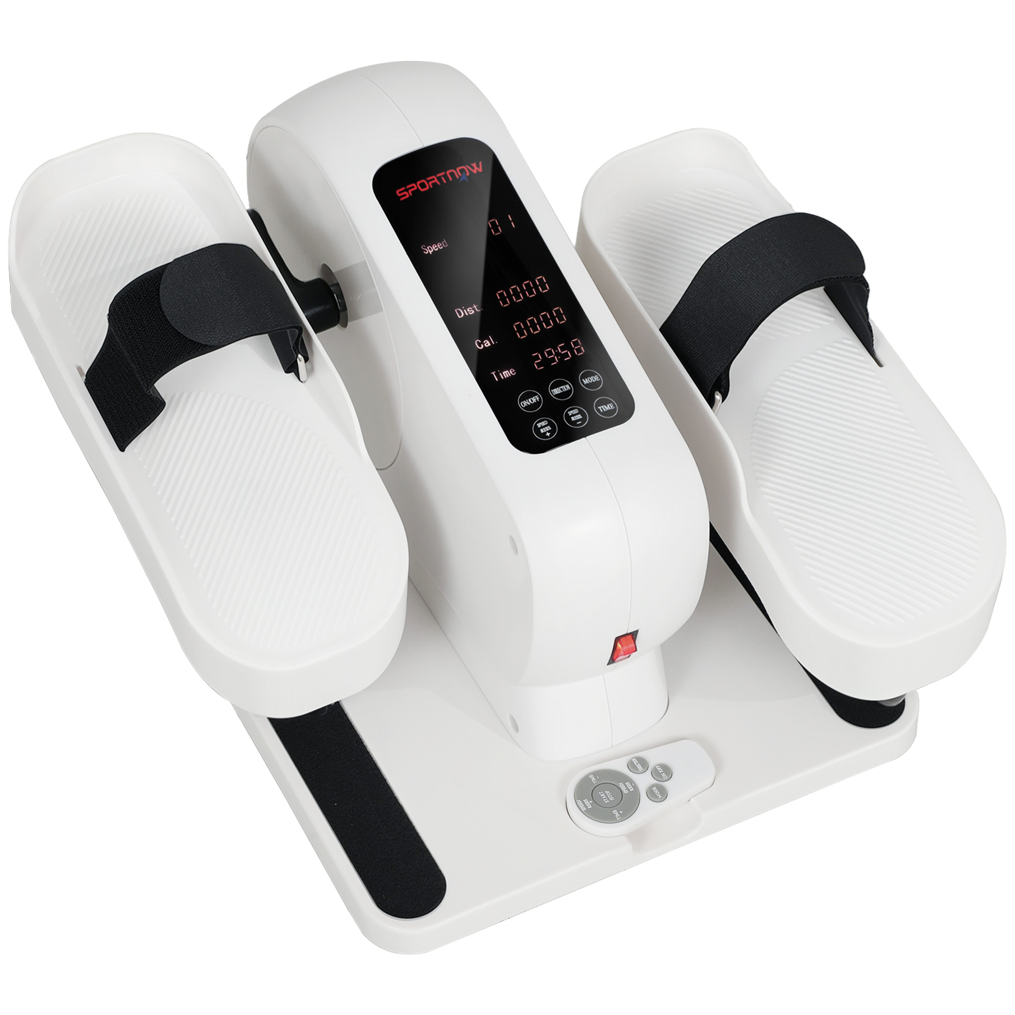 SPORTNOW Mini Ellipsentrainer für Zuhause Untertisch Elektrischer Crosstrainer mit 12 Geschwindigkeiten & 7 Widerstand Fernbedienung LED-Display Rutschfest Leise Beintrainer für Senioren Erwachsene   Aosom