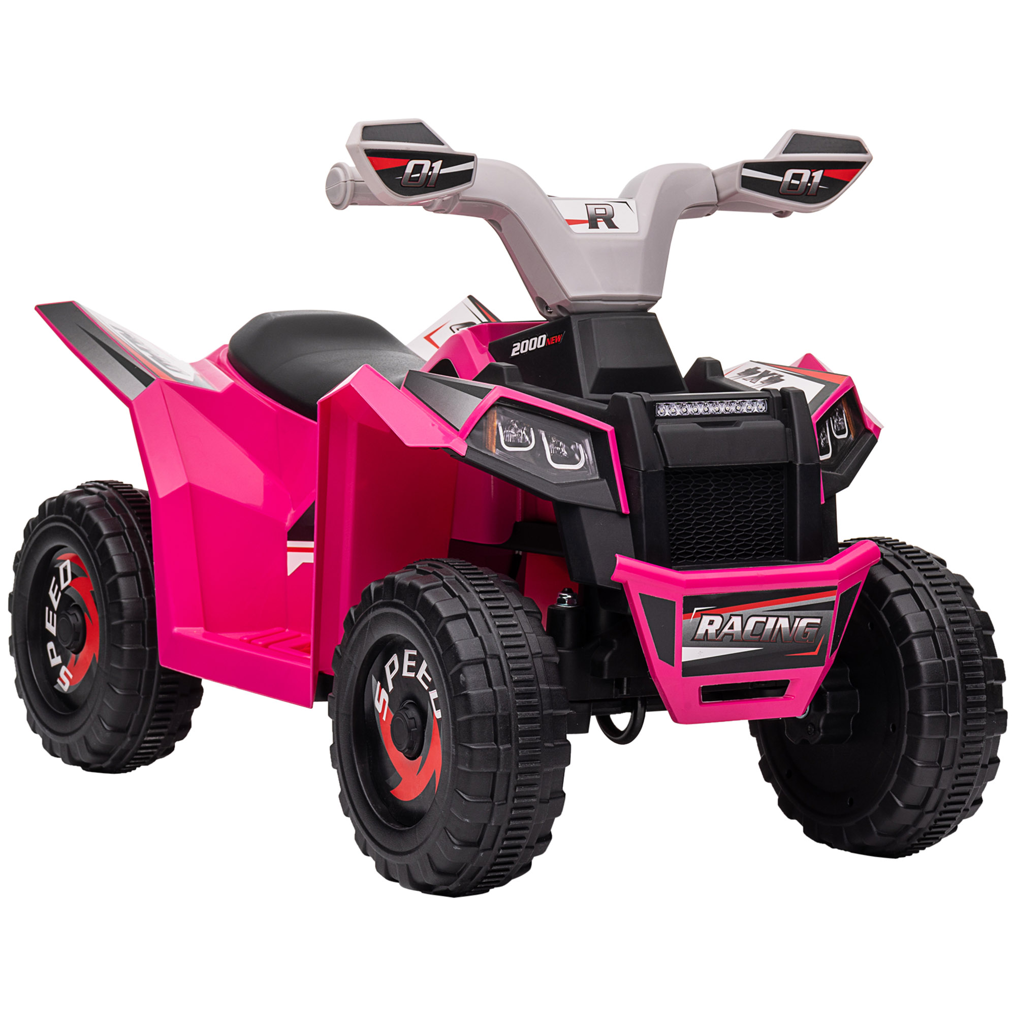 HOMCOM Elektro Kinderquad Mini Elektroquad 6V mit Vorwärts Rückwärtsfunktion für Kinder 1 5 bis 3 Jahre 25 kmh Rosa   Aosom.de