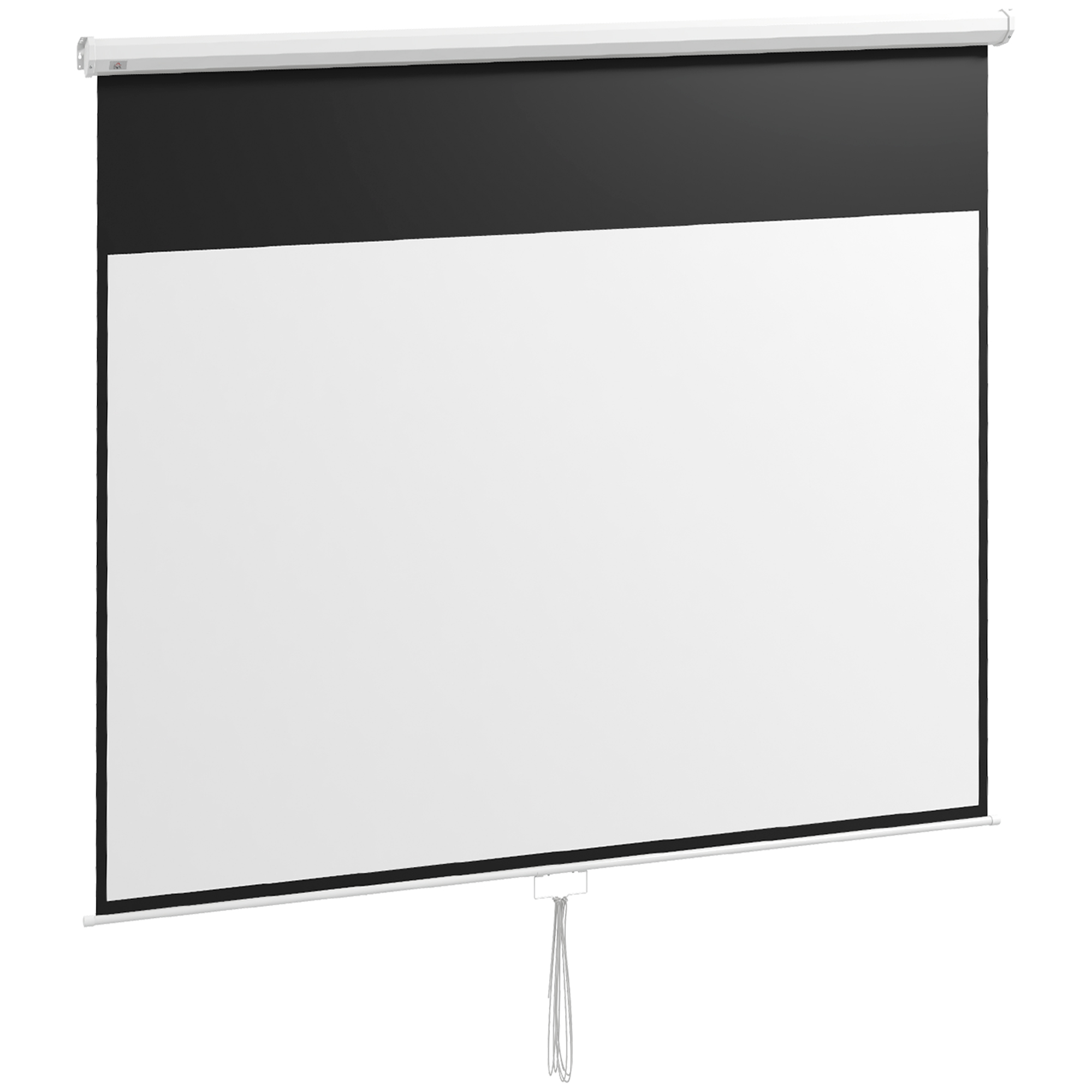 HOMCOM Beamer Leinwand 283 x 192 cm 120 Zoll 16:9 HD 4K Projektionsleinwand Rollo-Leinwand Leinwand für Heimkino oder Büro-Präsentationen Aosom
