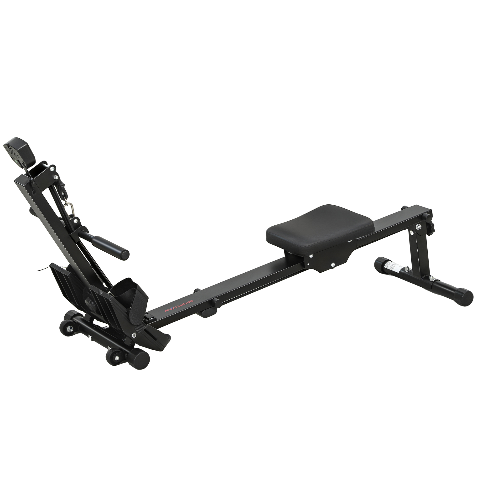 SPORTNOW Rudergerät für Zuhause leises Rudermaschine mit Seilsystem LCD-Display Sitzkissen, Laufruhe Rutschfeste Rowing Machine Belastbar bis 150kg Heimrudergerät für Heimfitness   Aosom