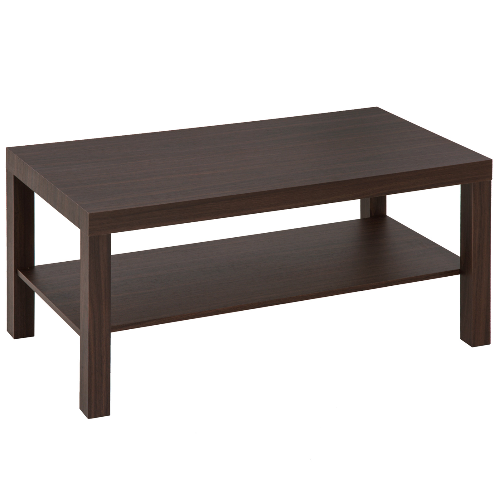 HOMCOM Beistelltisch Couchtisch Rechteckiger mit Ablage Walnuss Aosom