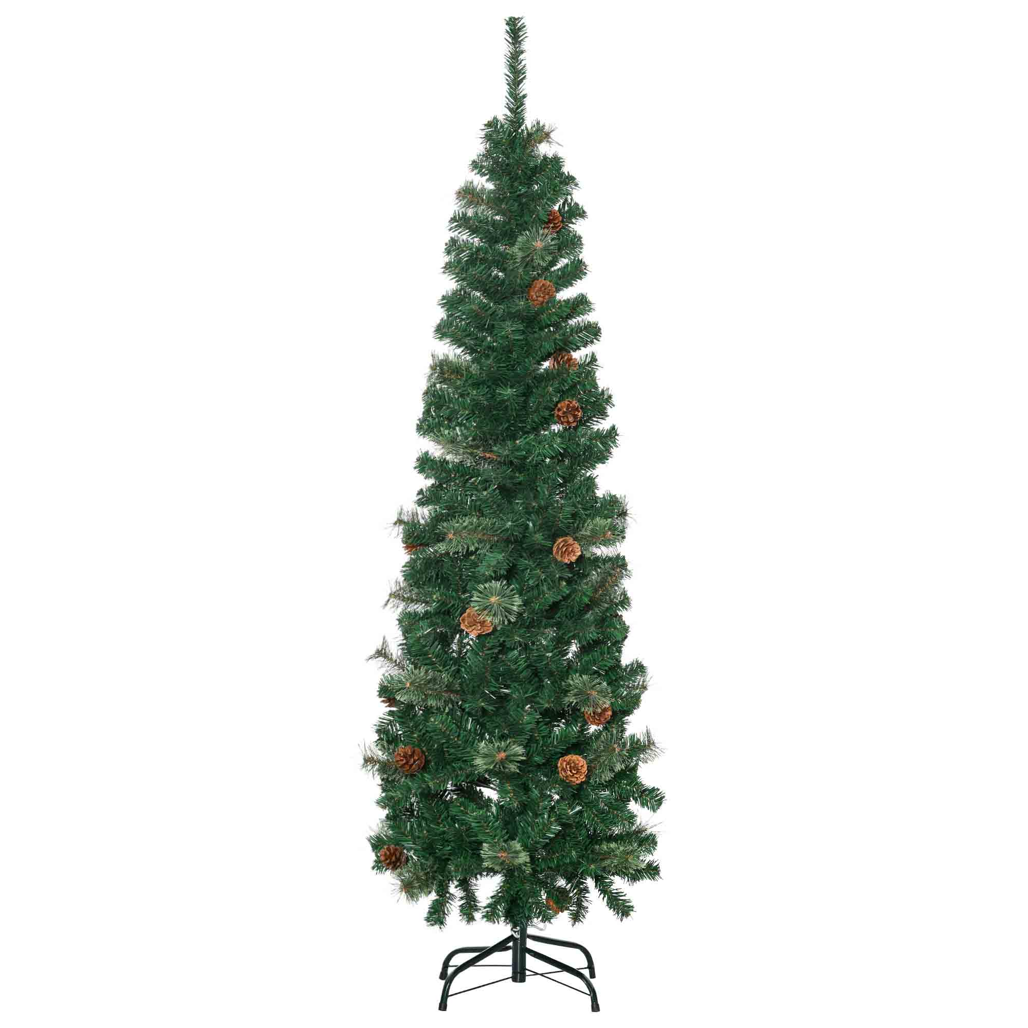 HOMCOM Künstlicher Weihnachtsbaum 165 cm Tannenbaum künstlich mit 412 Spitzen Christbaum Weihnachtsdeko inkl. Metallständer für drinnen   Aosom