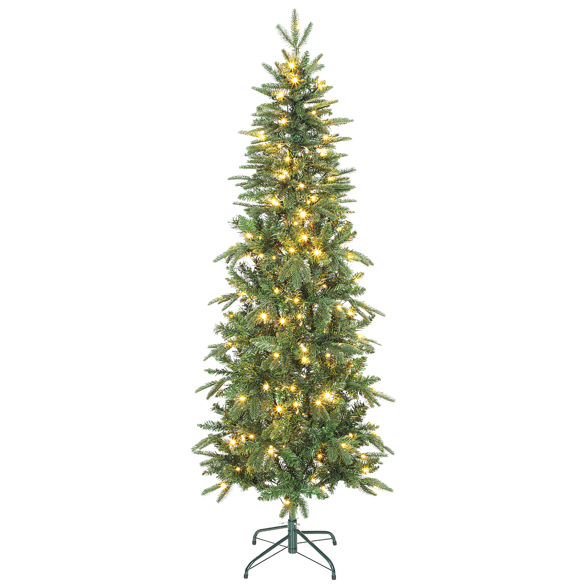 HOMCOM Weihnachtsbaum künstlich 180 cm Christbaum mit 605 dichten Zweigen, 200 warmweiß LED, Tannenbaum mit 8 Modi, für Indoor, Grün   Aosom
