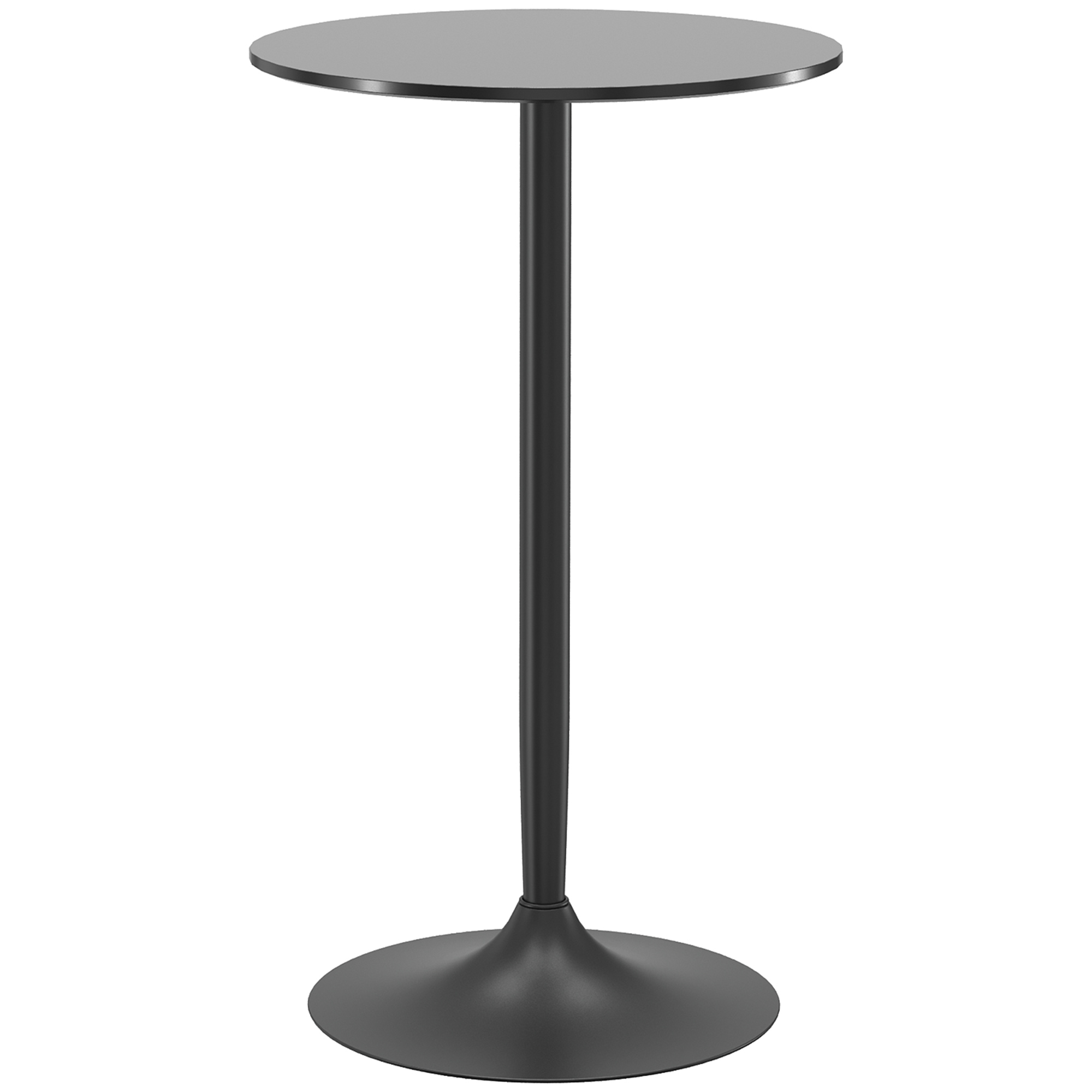 HOMCOM Bartisch Stehtisch runder Küchentisch für Wohnzimmer Esszimmer Stahl Schwarz Ø60 x 102 cm, modern & platzsparend   Aosom.de