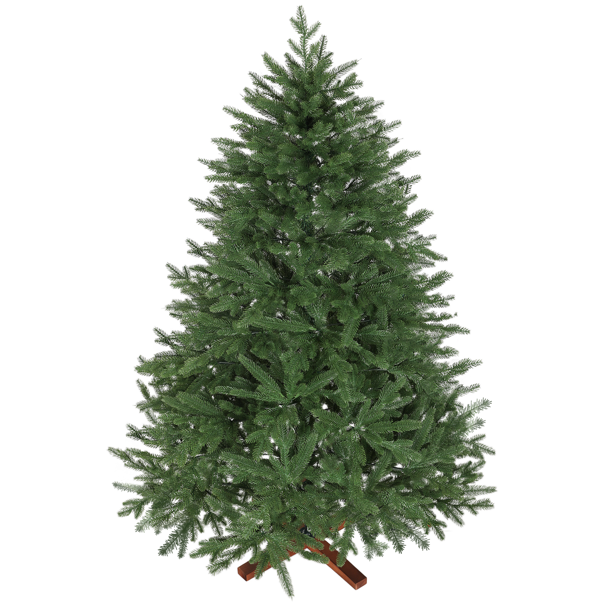 HOMCOM Weihnachtsbaum künstlich 180 cm Christbaum mit 713 Zweigen, europäischer Tannenbaum mit Kiefernholzsockel, Aufbewahrungstasche Grün   Aosom
