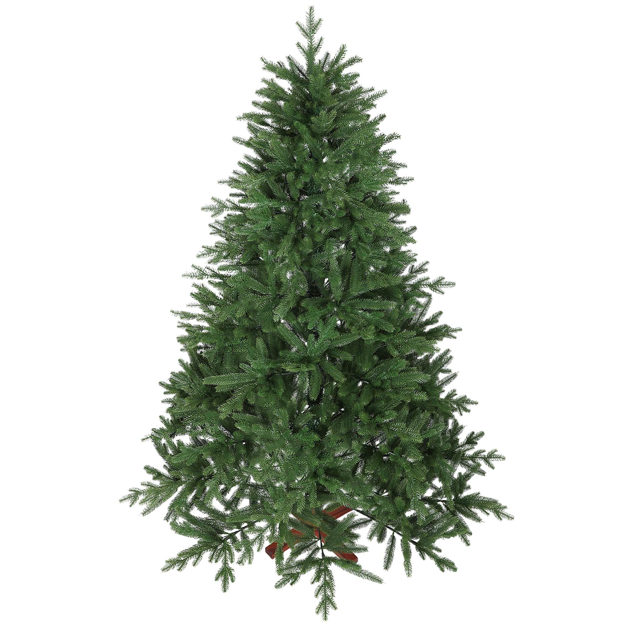 HOMCOM Weihnachtsbaum künstlich 210 cm Christbaum mit 1105 Zweigen, europäischer Tannenbaum mit Kiefernholzsockel, Aufbewahrungstasche Grün   Aosom