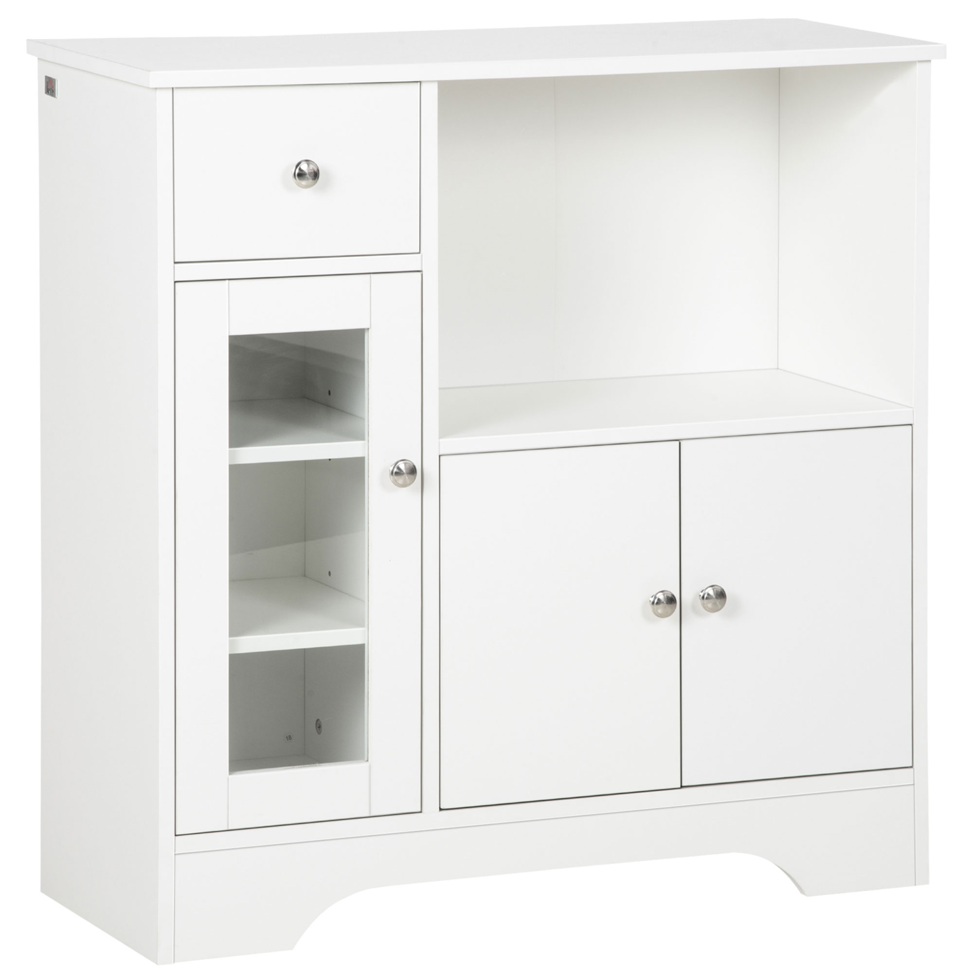 HOMCOM Kommode Sideboard Küchenschrank doppeltüriges Schrankfach Aufbewahrungsschrank mit verstellbare Einlegeböden Küchenmöbel Kippschutz 80x30x82 cm   Aosom