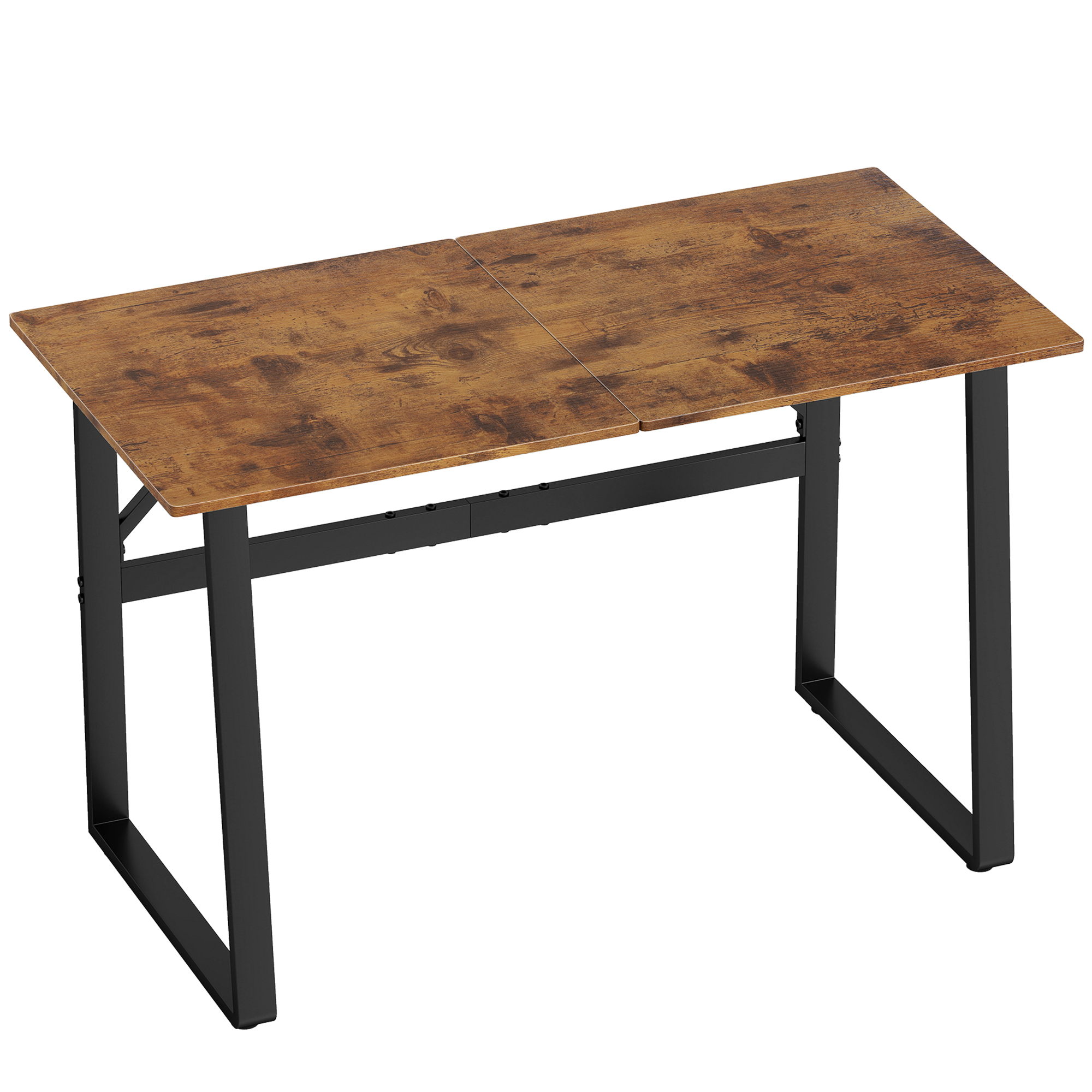 HOMCOM Schreibtisch im Industrie-Design, 120x60x76 cm, Schreibtisch, Computertisch mit Stahlgestell, leicht zu montieren, für Zuhause, Büro, Schlafzimmer, Arbeitszimmer, Rustikales Braun Aosom