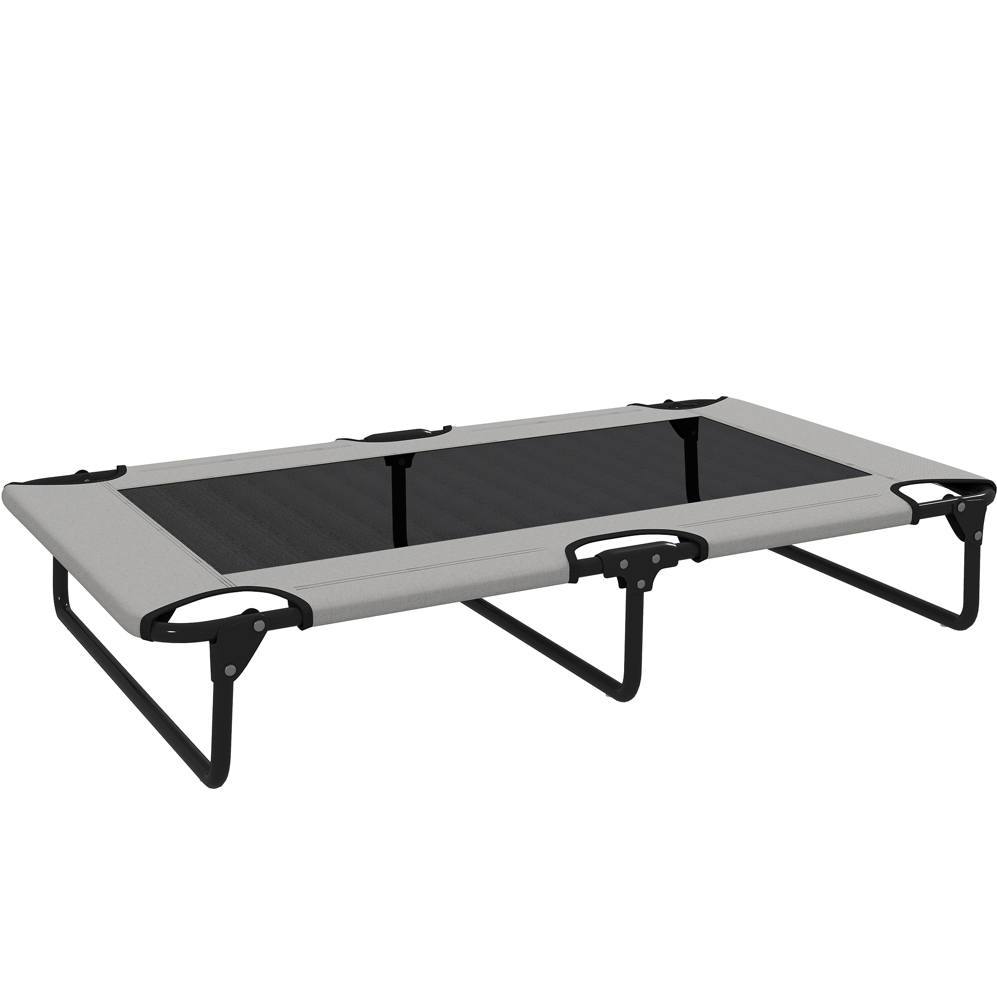 PawHut Erhöhtes Hundebett klappbar Haustierbett, Outdoor Hundeliege mit Netzdesign, Atmungsaktiv, für große Hunde Hellgrau Oxford 107 x 61 x 20 cm Aosom