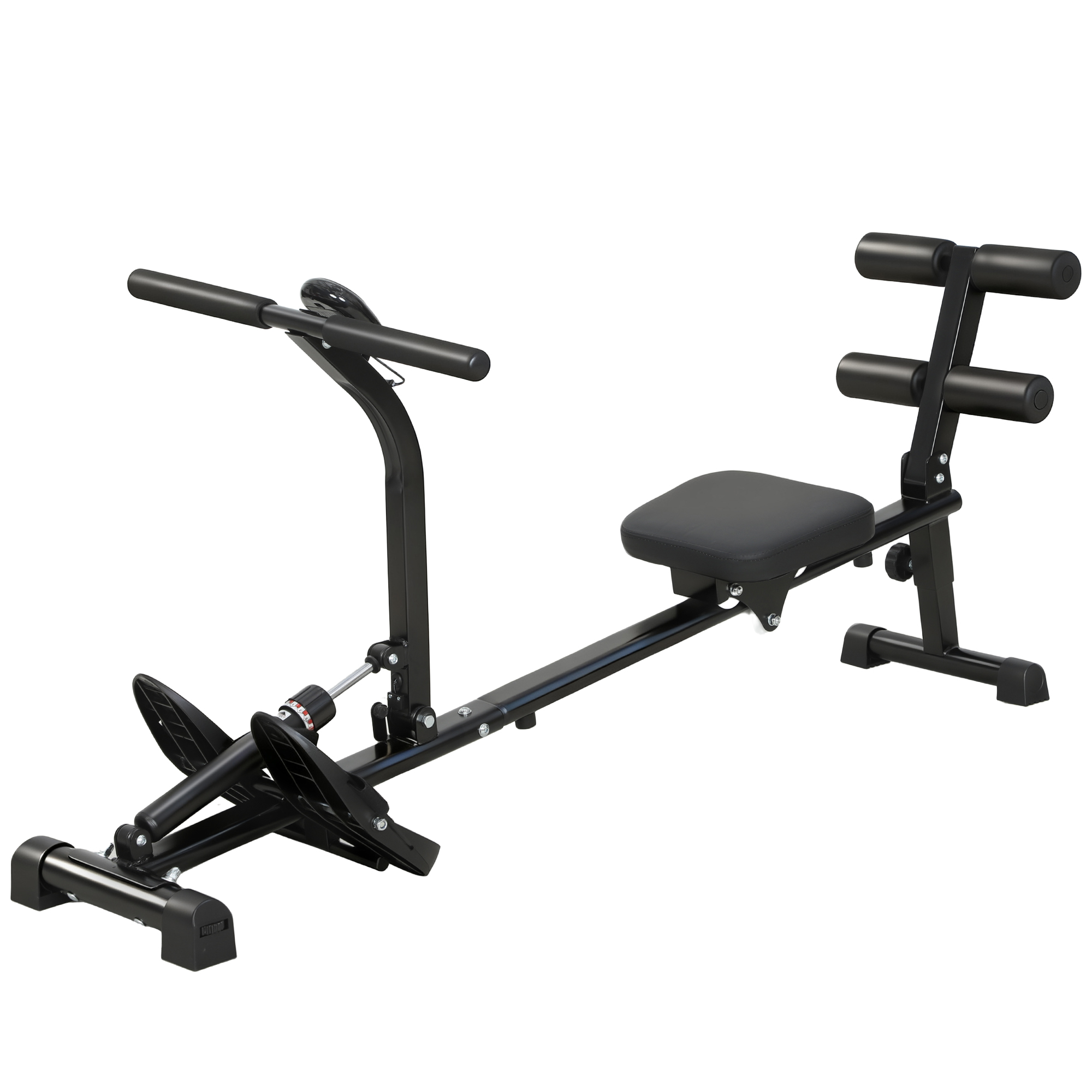 SPORTNOW 2 in 1 Rudergerät für Zuhause leises Rudergeräte mit 12 Widerstandsstufen LCD-Display Sit-up-Funktion Vertikale Lagerung Rudermaschine bis 100kg Heimrudergerät für Heimfitness   Aosom
