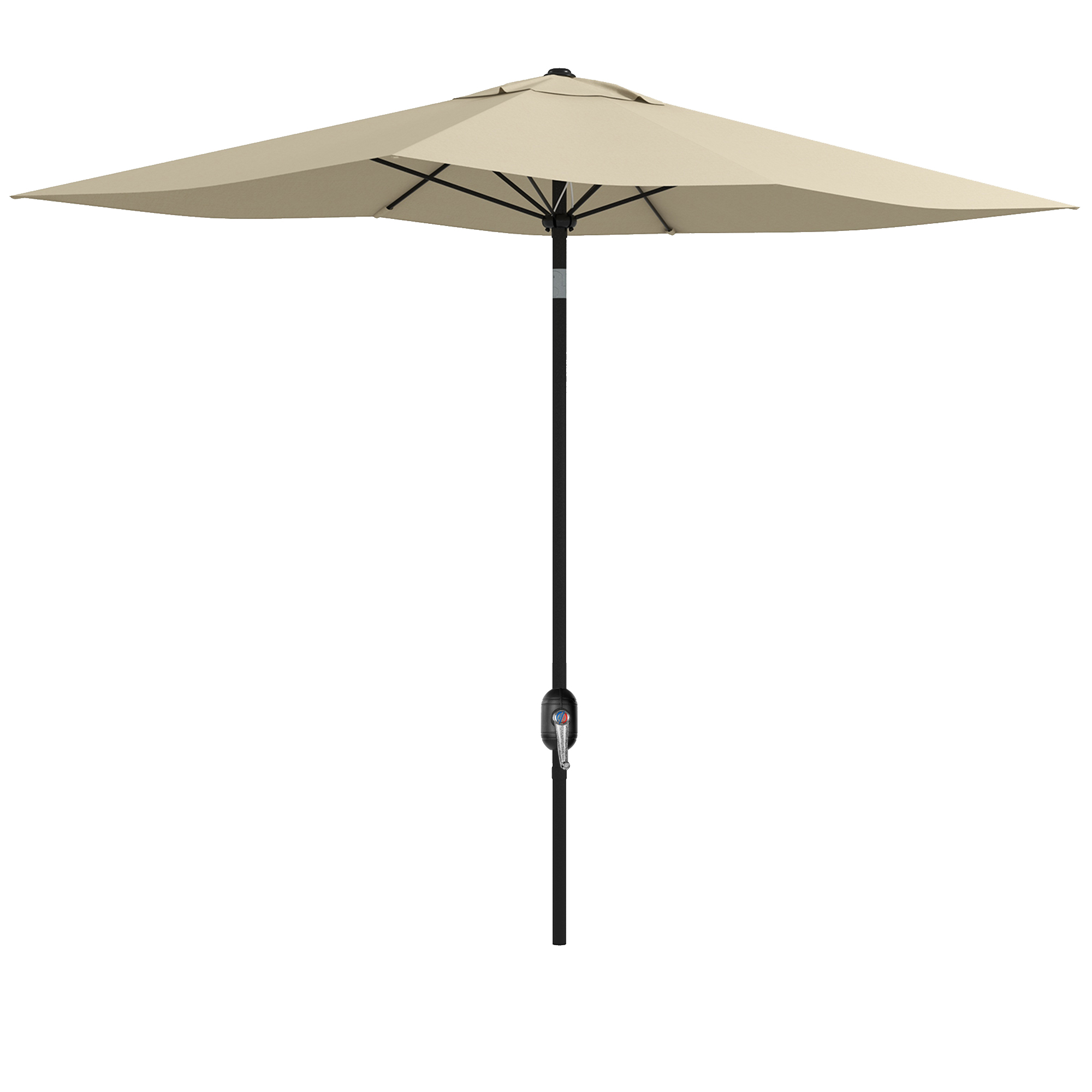 Outsunny Gartenschirm gerade Rechteckiger neigbarer Sonnenschirm 2 x 3 m mit Kurbel, wasserabweisendes Polyester 180 g/m², Creme   Aosom