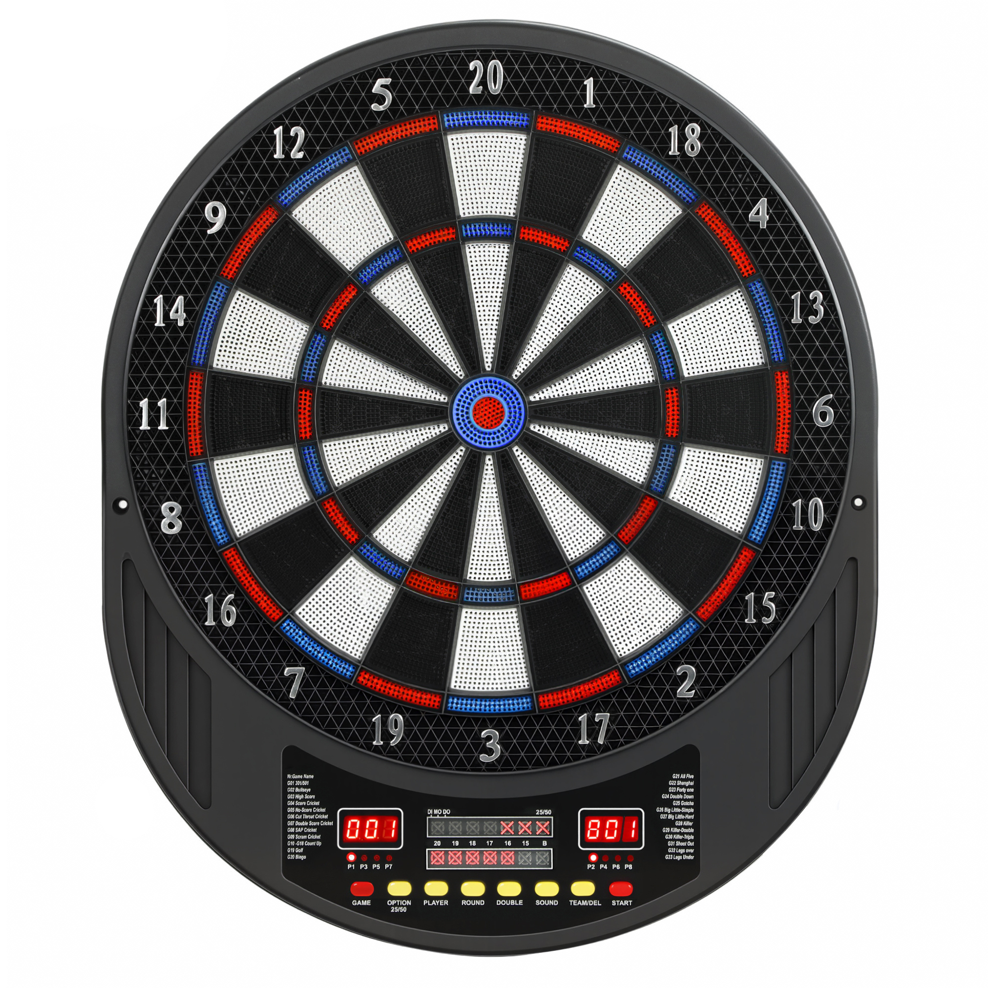 SPORTNOW Elektronische Dartscheibe Dartboard mit LCD-Anzeigen 6 Softdarts 18 Spiele 159 Varianten Dartautomat Dartscheibe Set Für bis zu 8 Spieler   Aosom