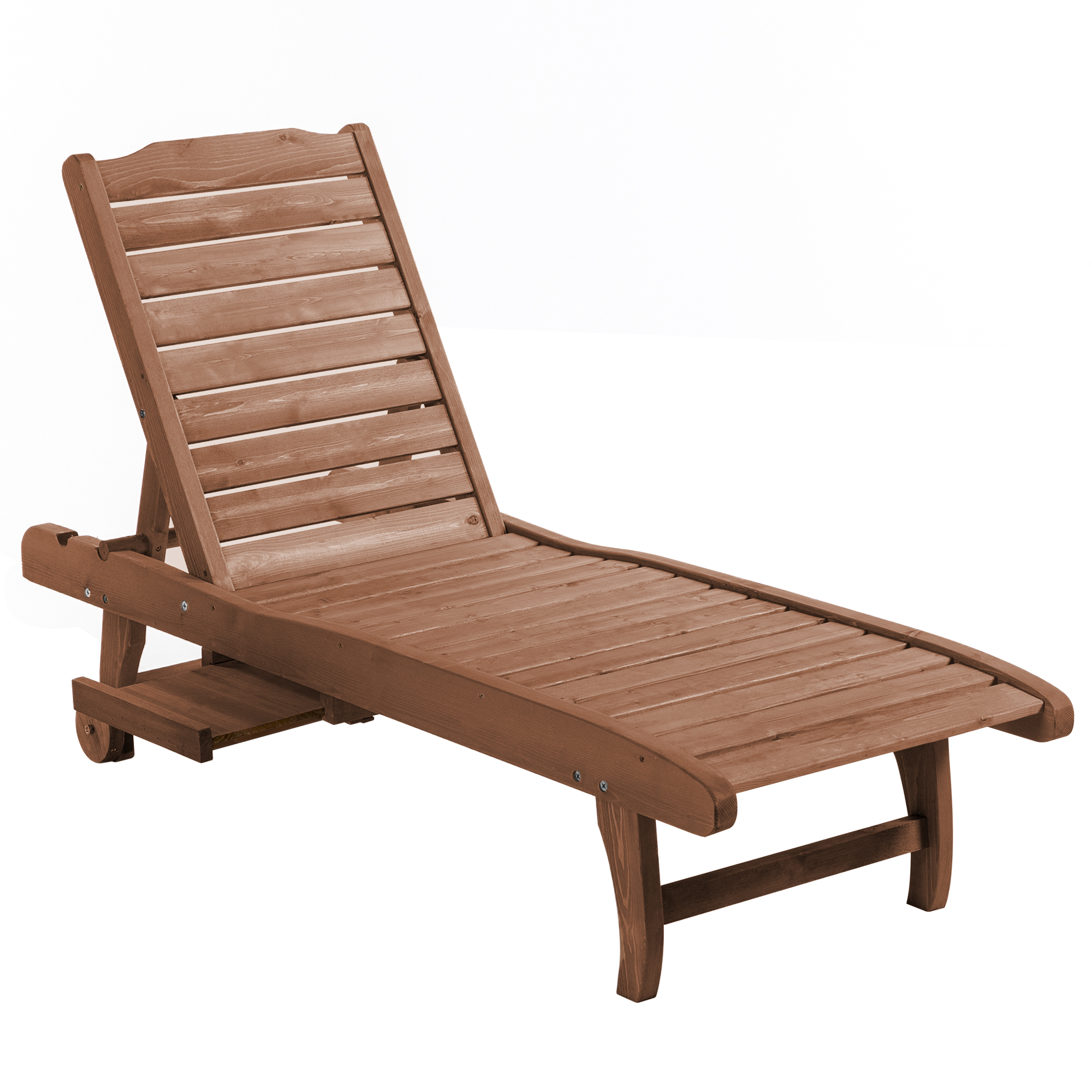 Outsunny Sonnenliege klappbar aus Tannenholz, mobile Gartenliege in Braunrot, perfekt für Strand & Garten Aosom.de