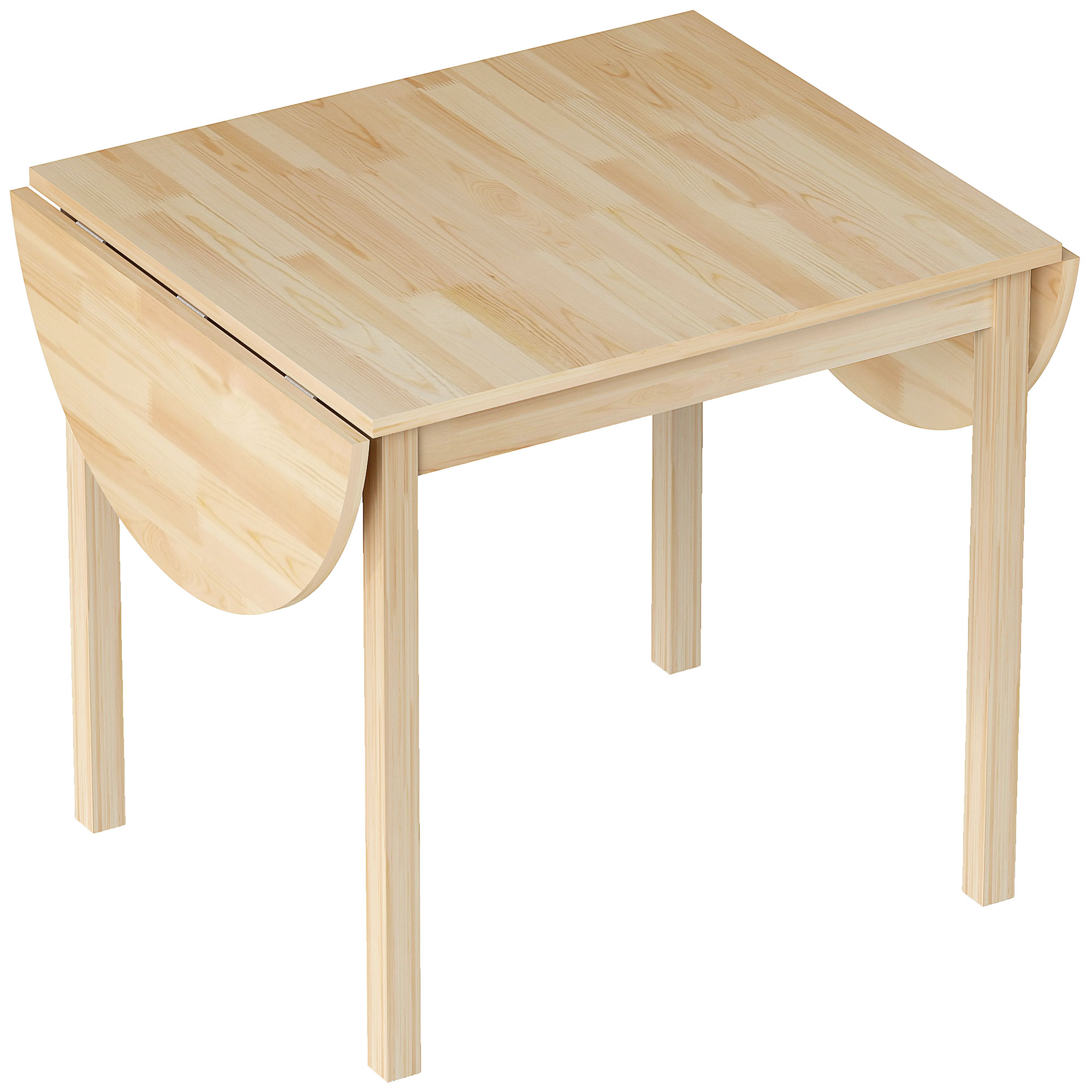 HOMCOM Esstisch aus Holz Klappbar Küchentisch für 6 Personen mit Drop-Leaf-Design Klapptisch Esszimmertisch für Kleine Räume, Esszimmer, Küche 140 x 70 x 75 cm Naturholz   Aosom