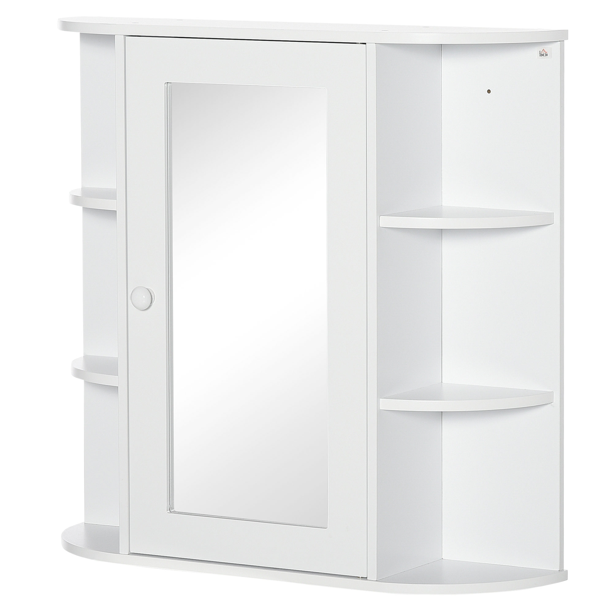 HOMCOM Spiegelschrank Badspiegel Wandmontage Hängeschrank mit 8 Fächern Mehrzweckschrank Weiß 66x17x63cm für Badezimmer   Aosom.de