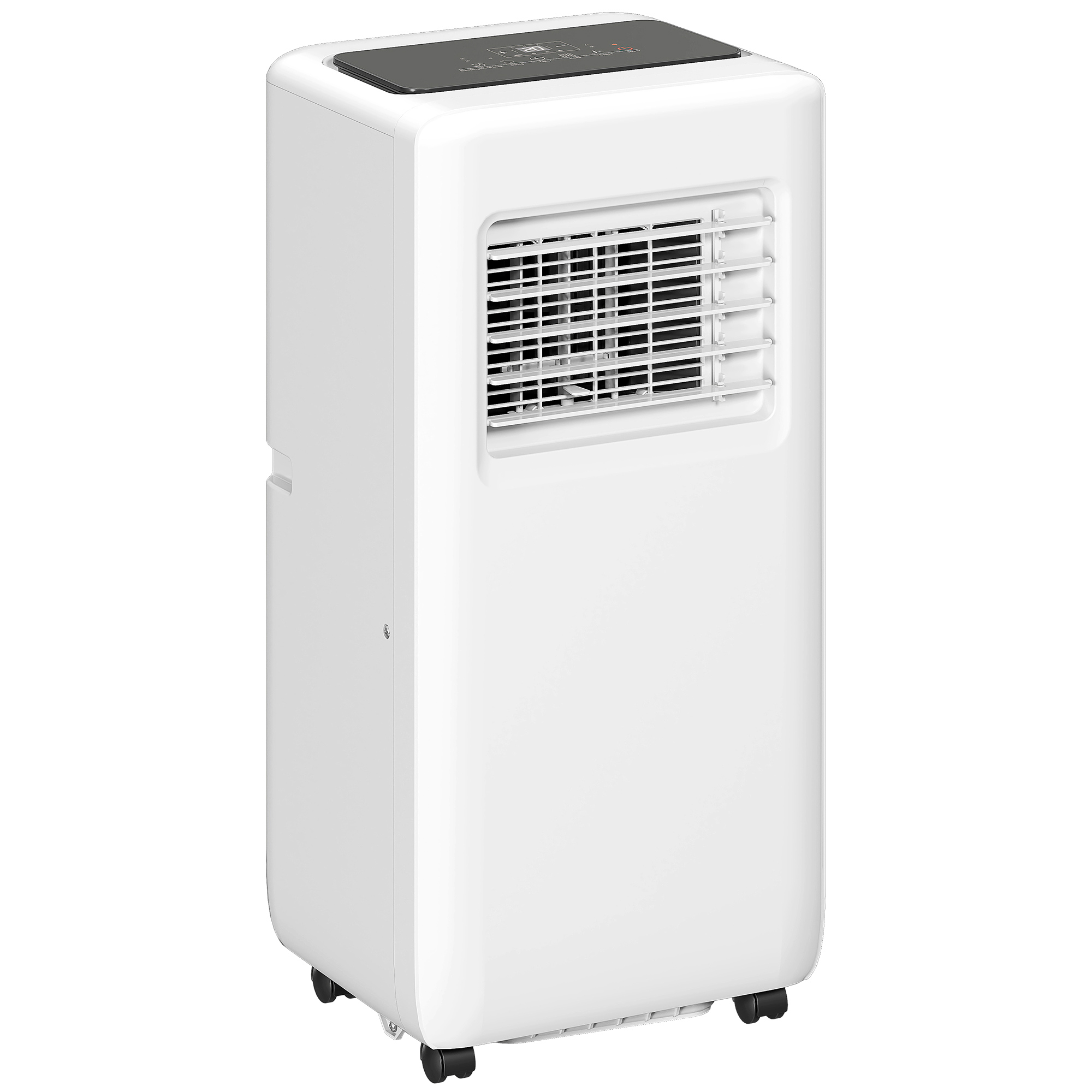 HOMCOM Mobile Klimaanlage 3-in-1 Klimagerät mit Kühlung, Luftentfeuchter, Ventilator, Abluftschlauch, 9000BTU Automatisch Luftkühler mit Fernbedienung, Timer, Kindersicherung, Weiß   Aosom