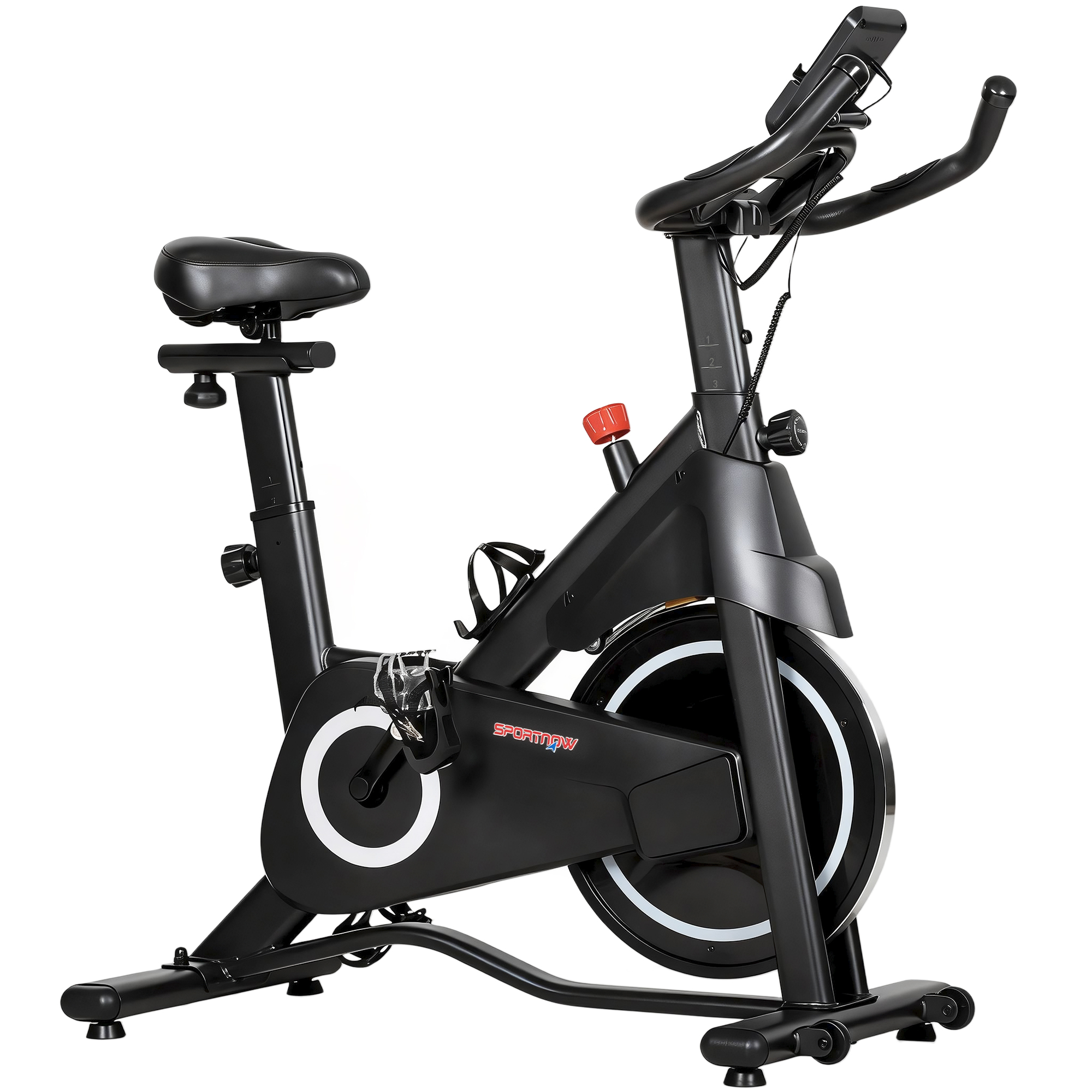 SPORTNOW Heimtrainer mit einstellbarem Magnetwiderstand, Indoor-Bike mit LCD-Display, bequemer Sitz, verstellbarer Sattel und Lenker, für Cardiotraining, Tragfähigkeit 120 kg   Aosom