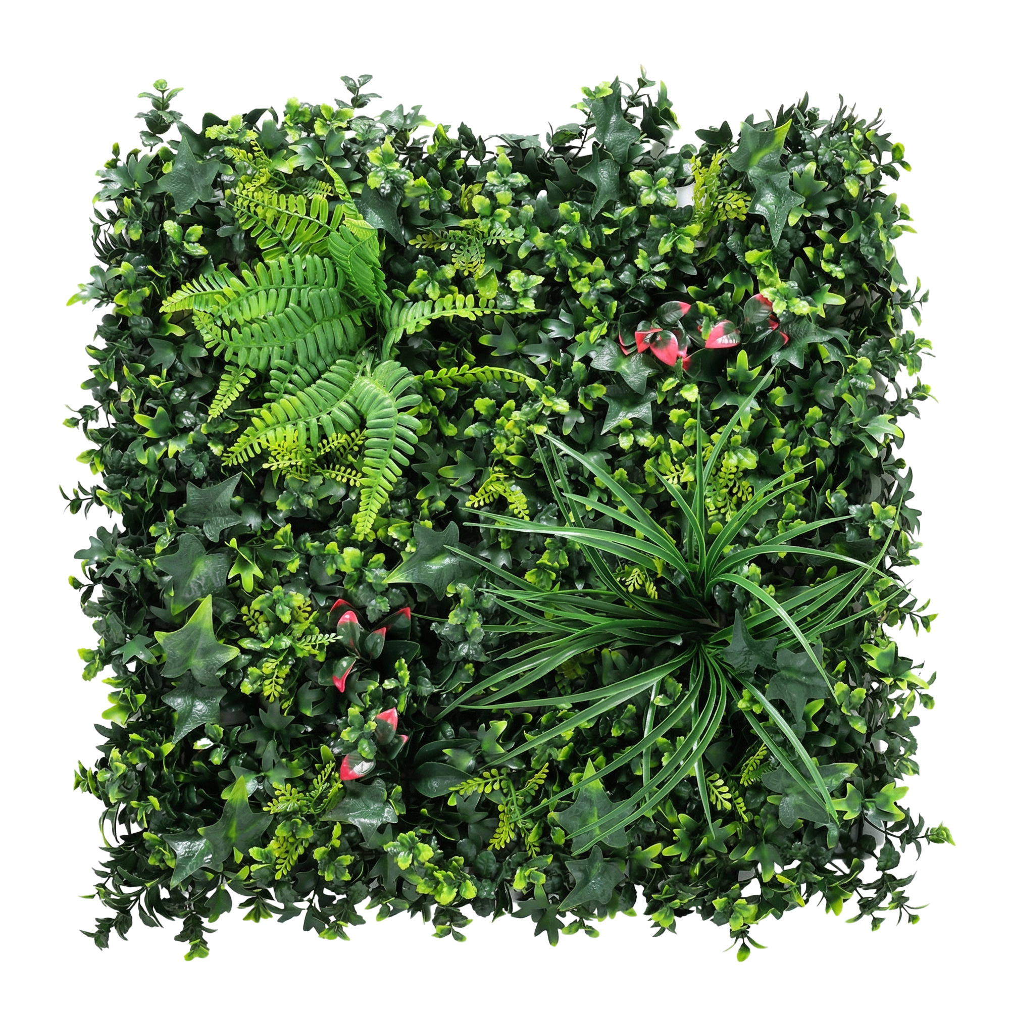 Outsunny 6er-Set Künstliche Hecken Sichtschutz Garten, 50x50 cm, Sichtschutz-Paneele im Mailand-Design, Einfache Montage, UV-beständig, für Terrasse, Balkon, Außenbereich, Blattdekoration, Grün   Aosom