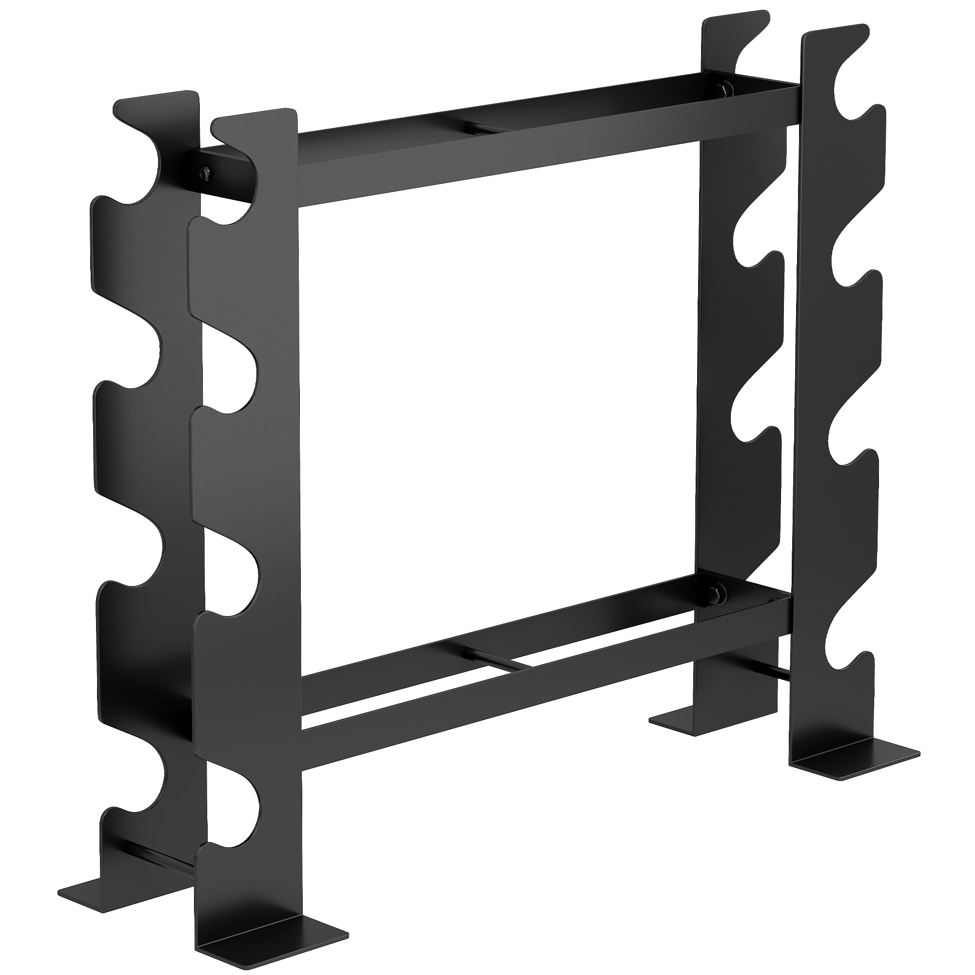 SPORTNOW Gewichtsständer für Zuhause, 4 Ablagen, Hantelregal aus Stahl, Halter für Hanteln & Kettlebells, platzsparend für Heimstudio, Kapazität 200 kg, Schwarz   Aosom
