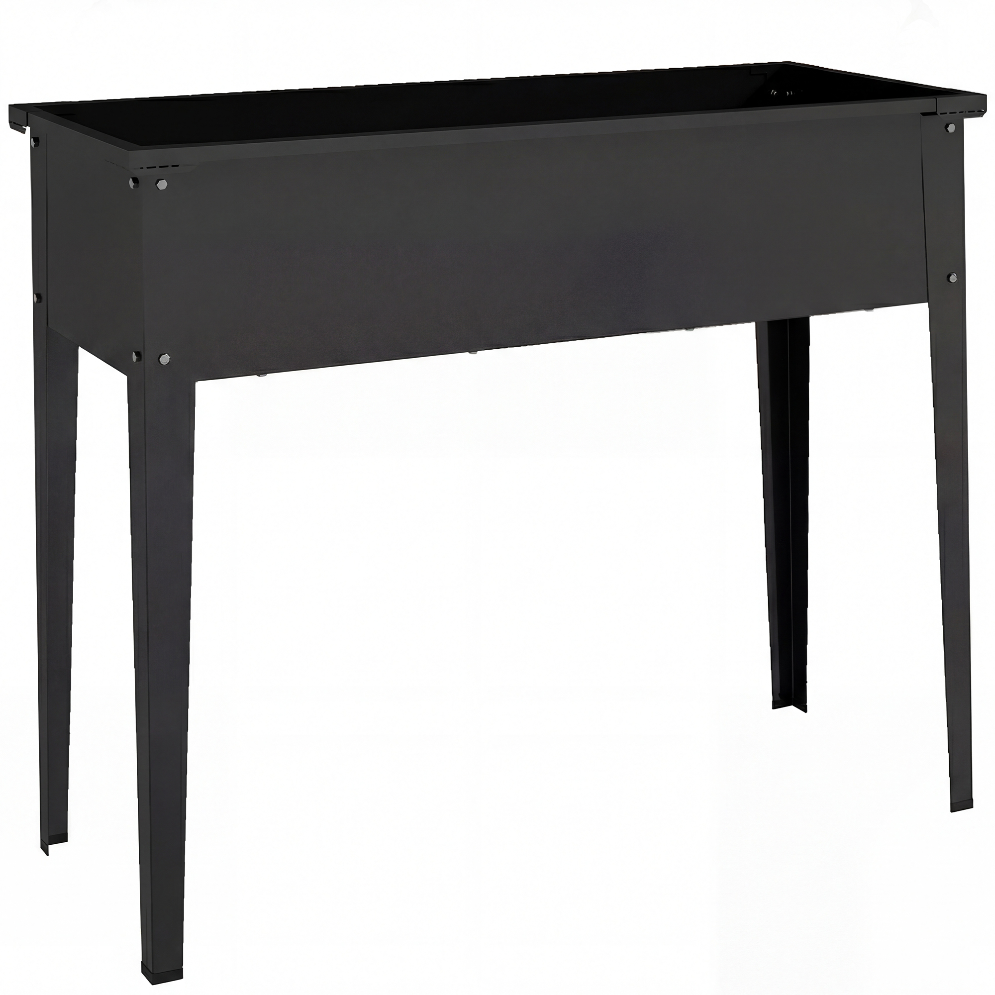 Outsunny Hochbeet aus Metall, Erhöhtes Pflanzbeet 80L mit abgerundeten Kanten, Entwässerungsloch, Hochbeet für Pflanzen Blumen Gemüse, 100 x 40 x 80 cm, Schwarz   Aosom