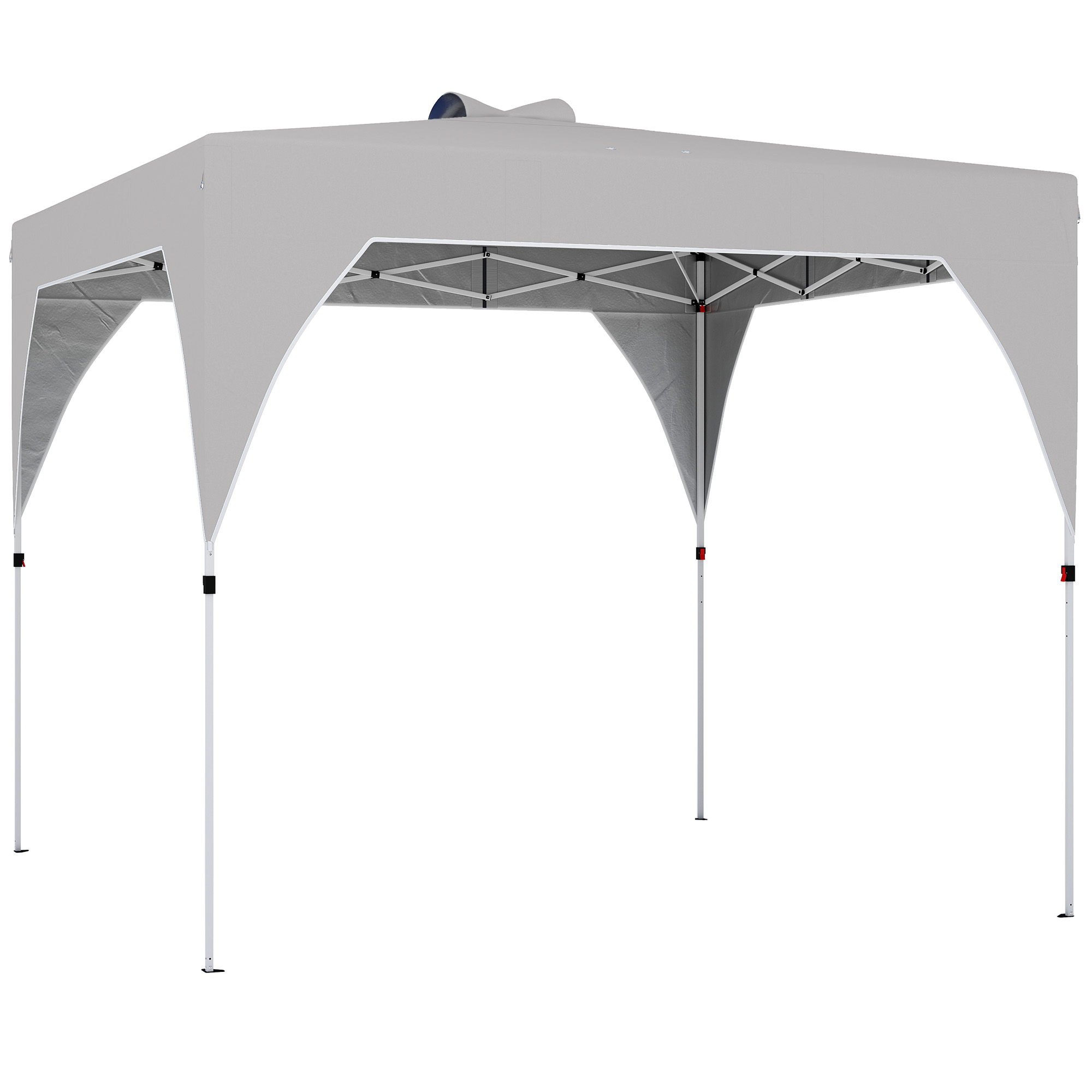 Outsunny Pavillon 3x3m, wasserabweisend Stabil Winterfest Pop-up Faltpavillon, UV Schutz 50+, Faltbar Partyzelt Gartenzelt mit Tasche verstellbarer Höhe Gartenpavillon für Camping Garten, Dunkelgrau   Aosom