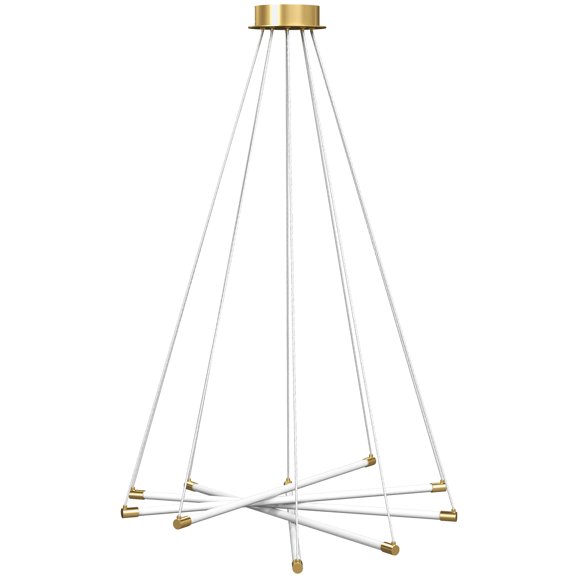 HOMCOM LED Pendelleuchte, Hängelampe mit verstellbaren Armen, moderner 50 W Kronleuchter Pendellampe für Wohnzimmer, Esszimmer, Küche, Gold   Aosom