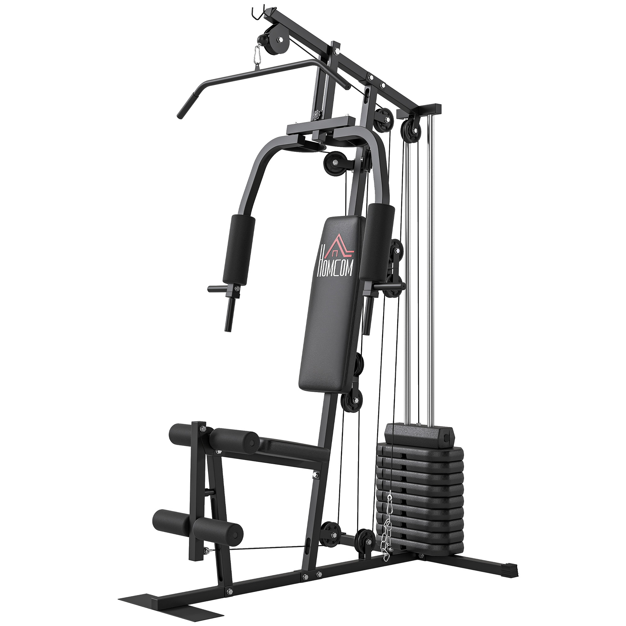 HOMCOM Kraftstation Fitnessgerät mit 9 x 5-kg-Gewichten, insgesamt 45 kg, Ganzkörpertraining - 200 x 135 x 103 cm   Aosom
