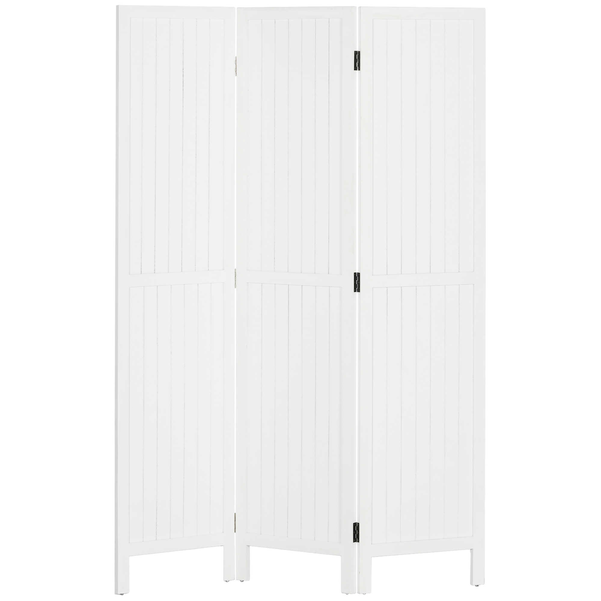 HOMCOM Paravent aus Holz Raumteiler faltbar 3 Paneele 120 x 170 cm Weiß   Aosom