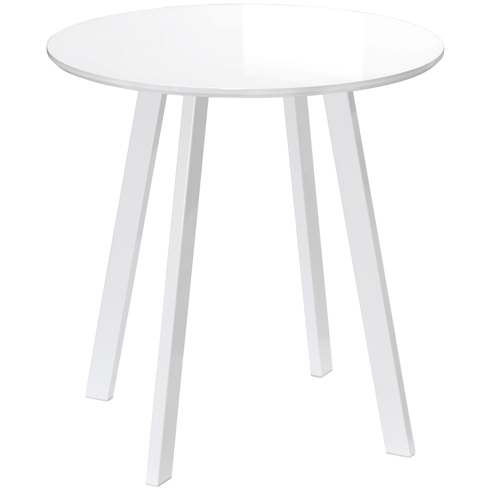 HOMCOM Esstisch  Runder Küchentisch, Beistelltisch, Esszimmertisch, abgeschrägte Beine, Weiß, 72x72x75cm  Aosom
